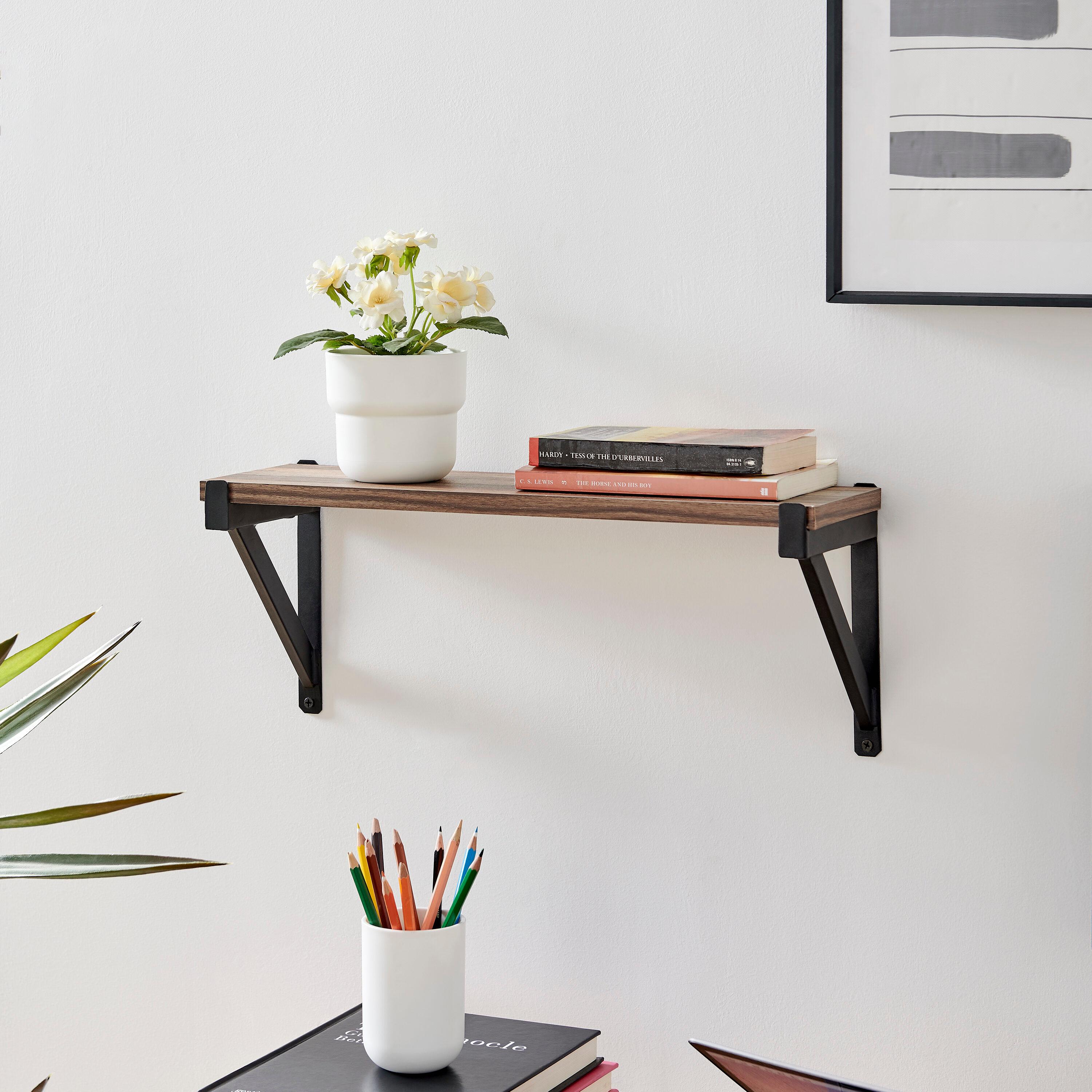 17 Stories Floating Wall Shelf on Triangle Bracket