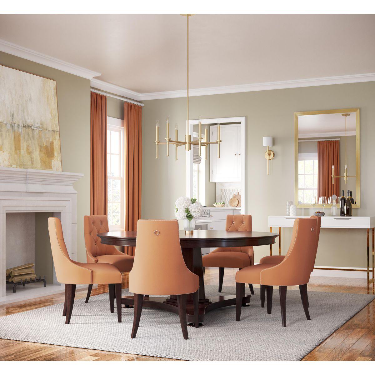 Progress Lighting Elara 6-Light Chandelier, Vintage Brass, Clear Glass Shades