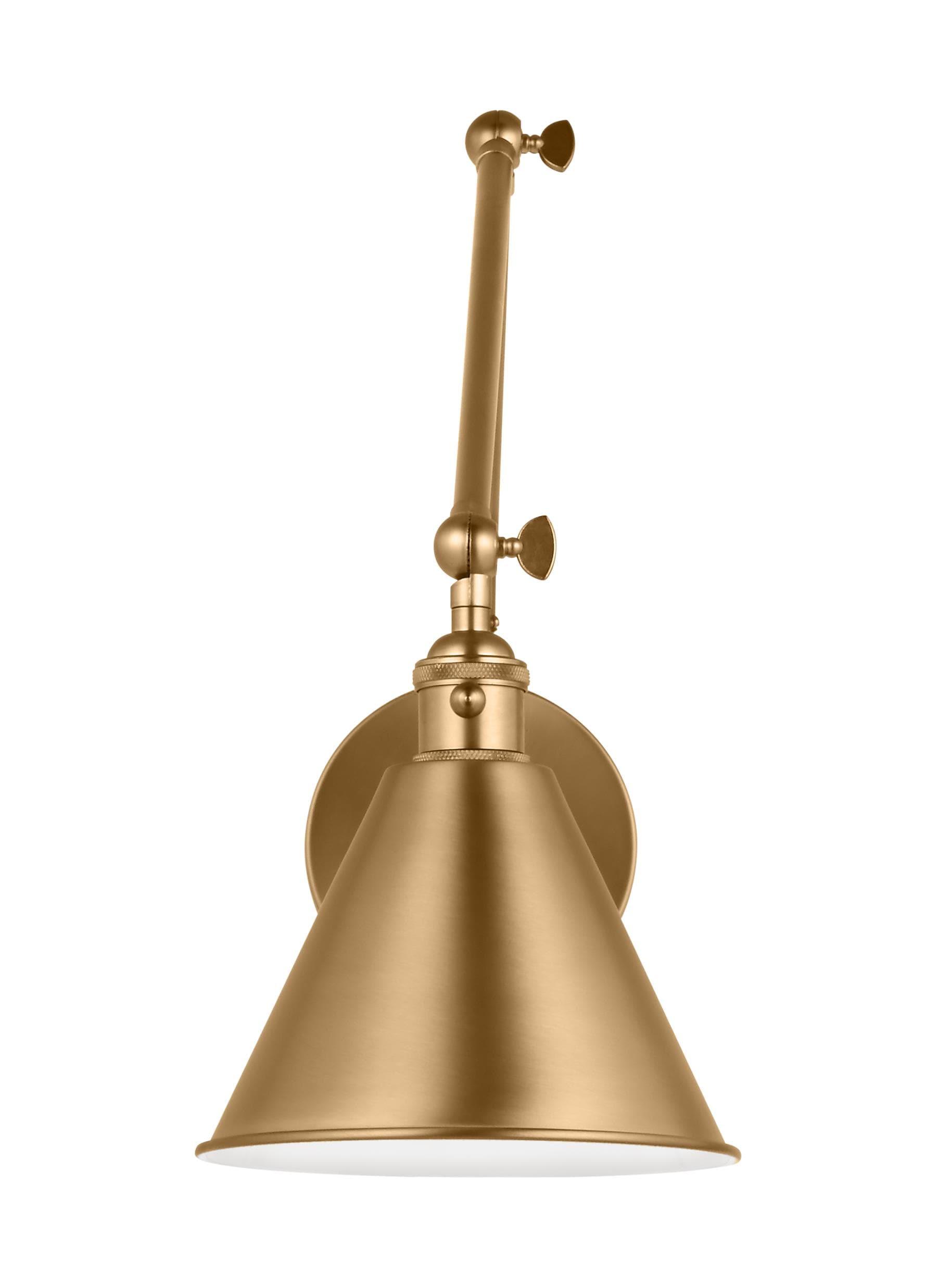 Salem 1-Light Satin Brass Wall Sconce with Satin Brass Metal Shade