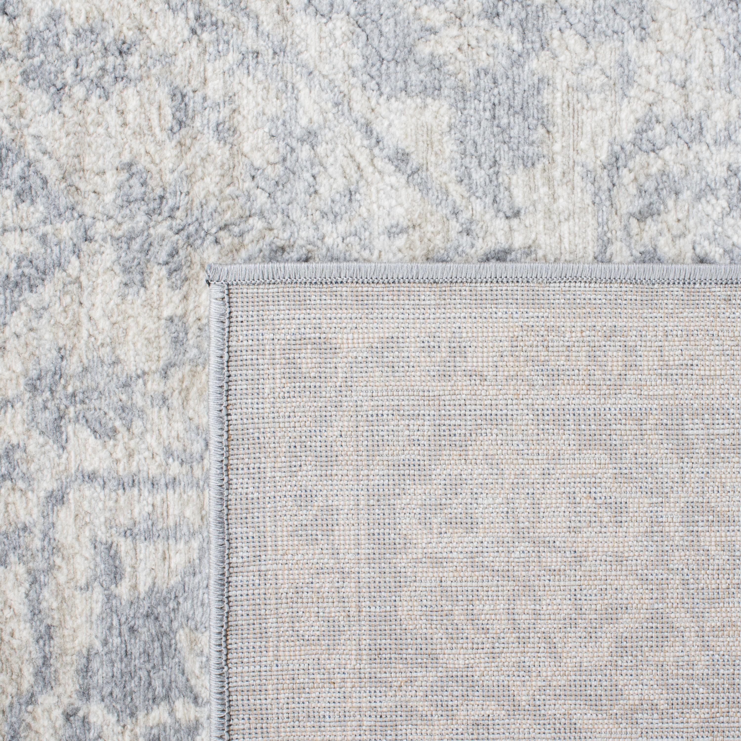 SAFAVIEH Brentwood Adams Oriental Runner Rug, Light Grey/Ivory, 2' x 8'