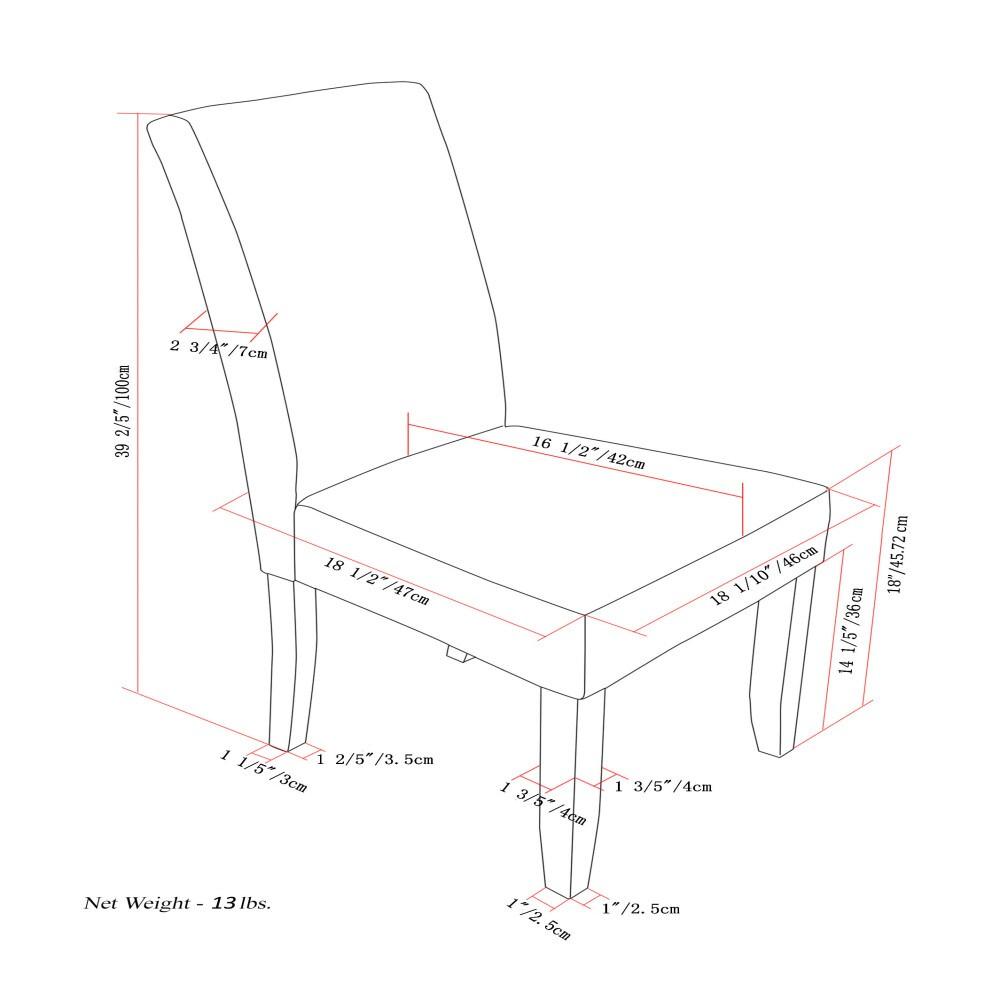 Simpli Home Acadian Linen Parsons Chair (Set of 2)