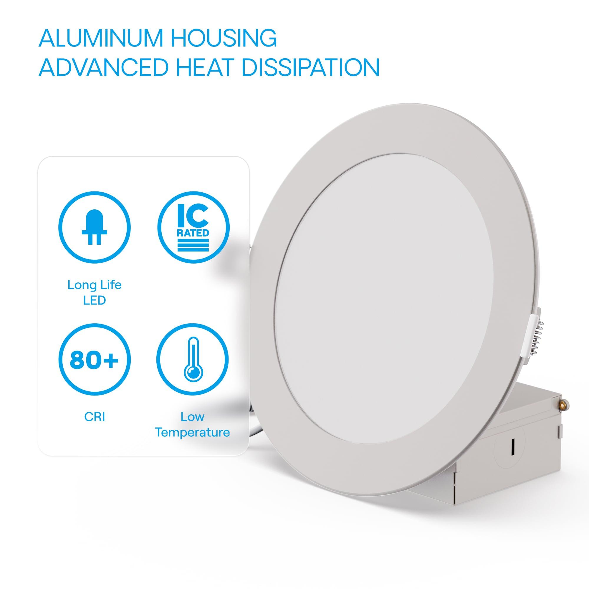 Infibrite IB-002-1-12W-HLW-24PK 6'' Tunable Color Temperature Dimmable Air-Tight IC Rated LED Canless Recessed Lighting Kit (Set of 24)