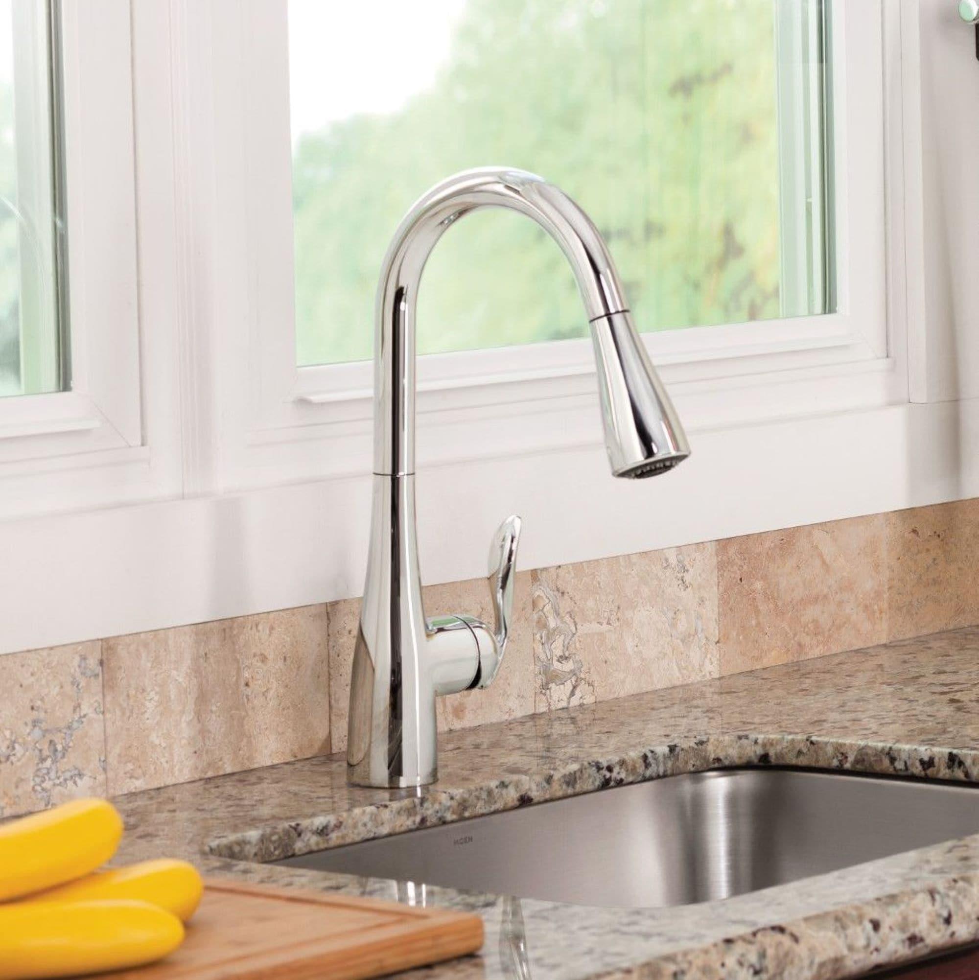 Moen Arbor One Handle Pulldown Kitchen Faucet Featuring Power Boost and Reflex