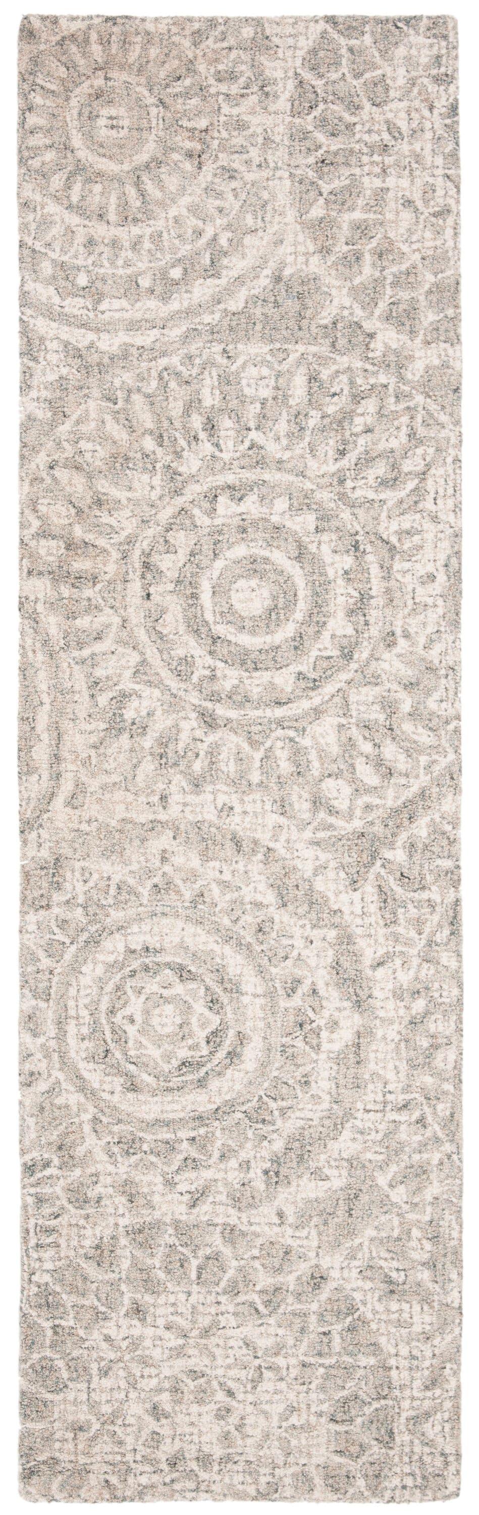 Abstract ABT205 Handmade Indoor Runner - Ivory/Grey - 2'-3"x8' - Safavieh