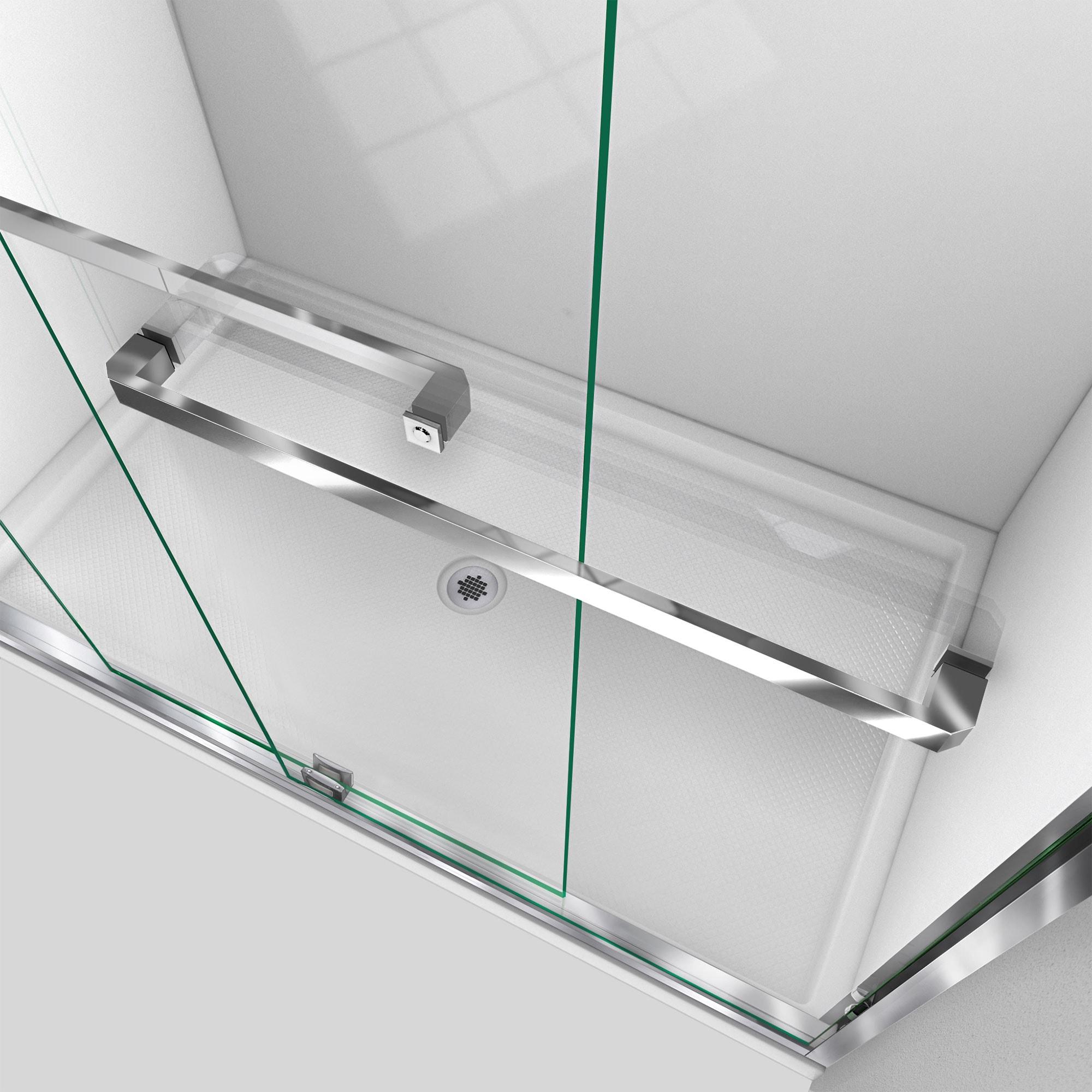 DreamLine 54" Frameless Clear Glass Sliding Shower Door with Chrome Hardware