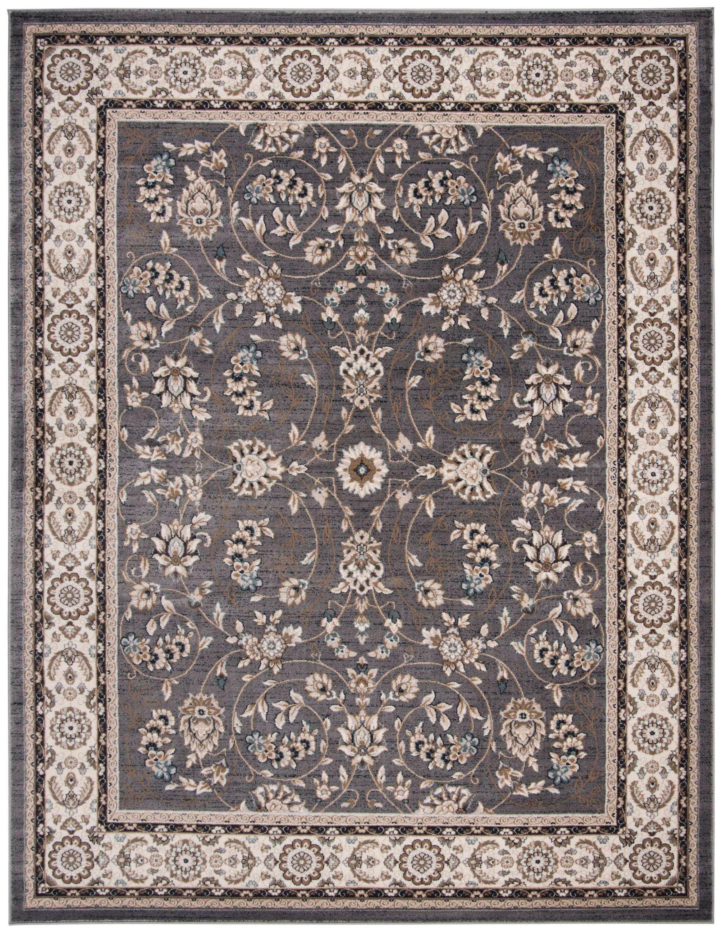 Lyndhurst LNH340 Power Loomed Area Rug - Grey/Cream - 8'x10' - Safavieh