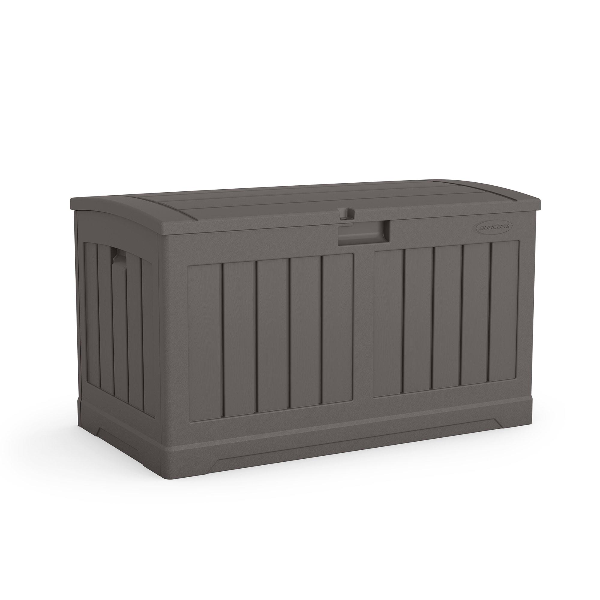 Suncast Suncast 50 Gallon Plastic Deck Box with Molded Lockable Feature for Home, Gray