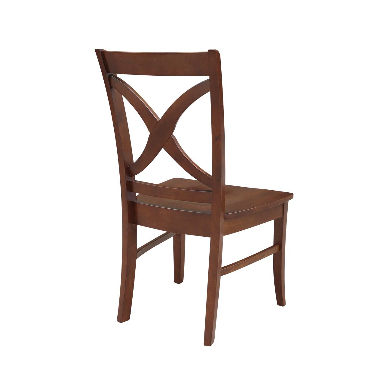 Set of 2 Vineyard Curved X-Back Chairs Espresso - International Concepts: Hardwood Frame, 250lb Capacity