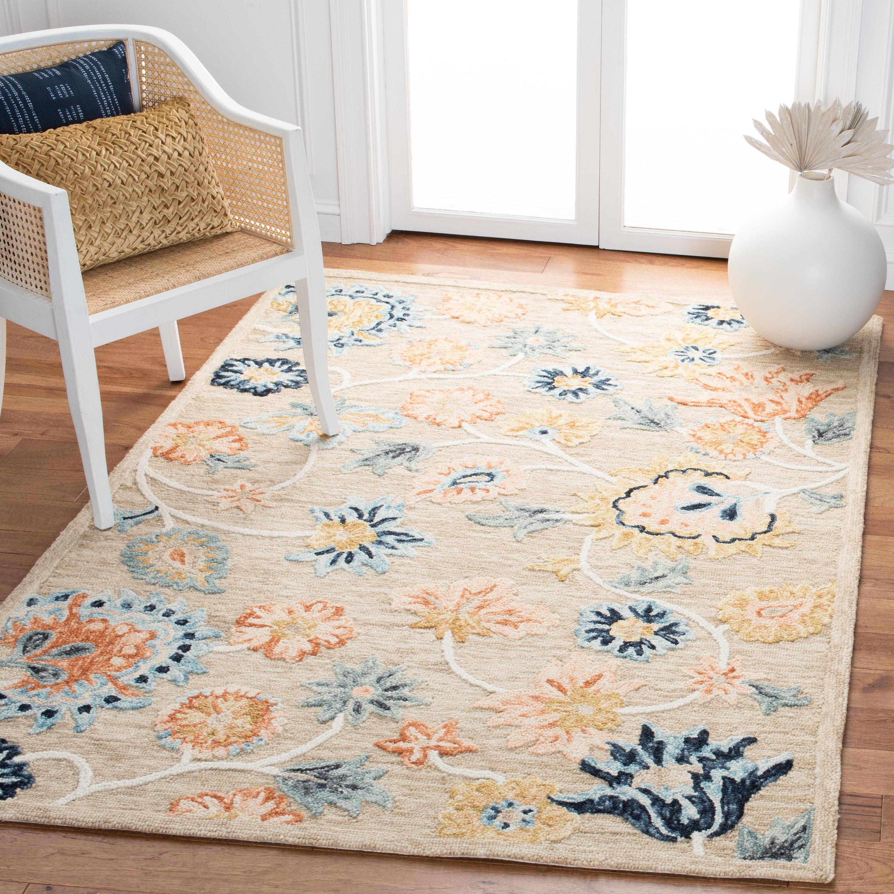 Metro MET103 Hand Tufted Area Rug - Beige/Blue - 6'x6' - Safavieh.