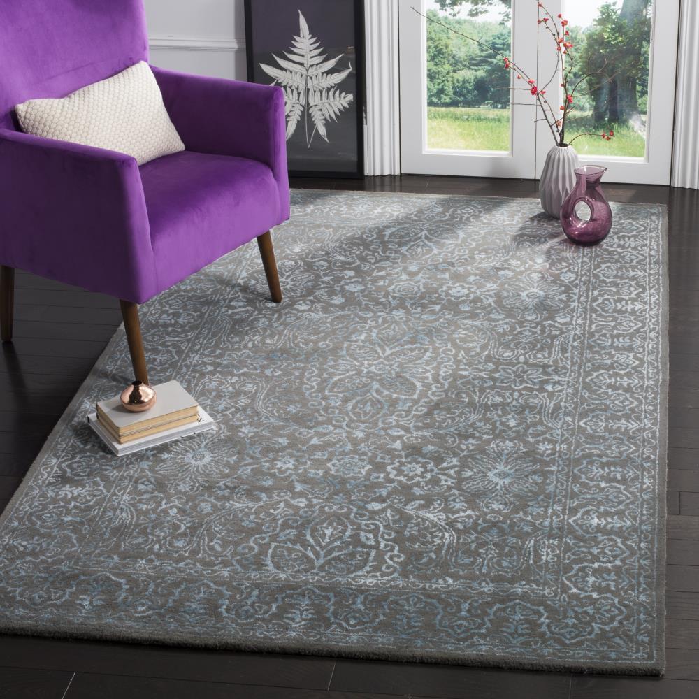 Glamour GLM516 Hand Tufted Area Rug - Blue/Dark Grey - 5'x8' - Safavieh.