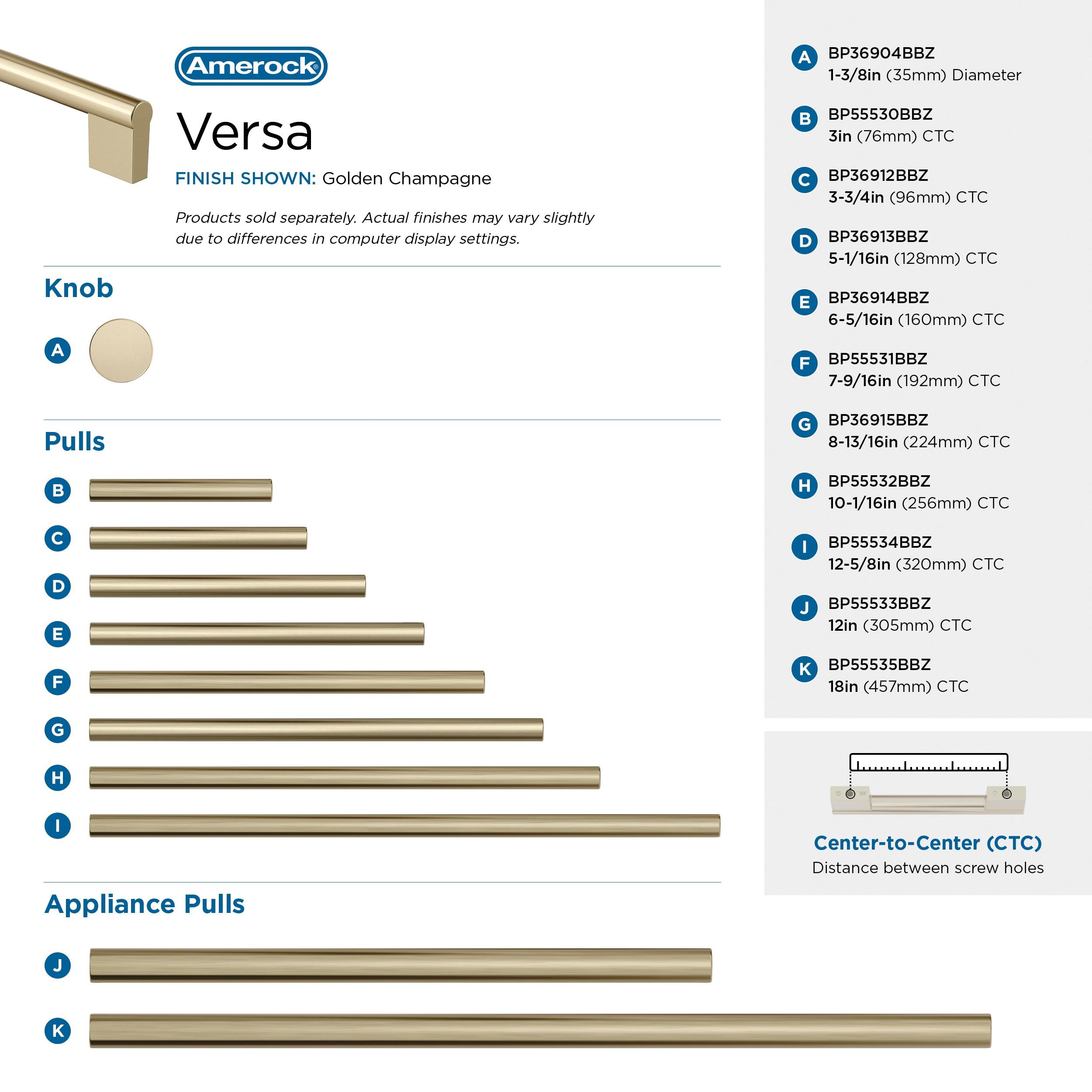 Amerock Versa 12 inch (305mm) Center-to-Center Golden Champagne Appliance Pull