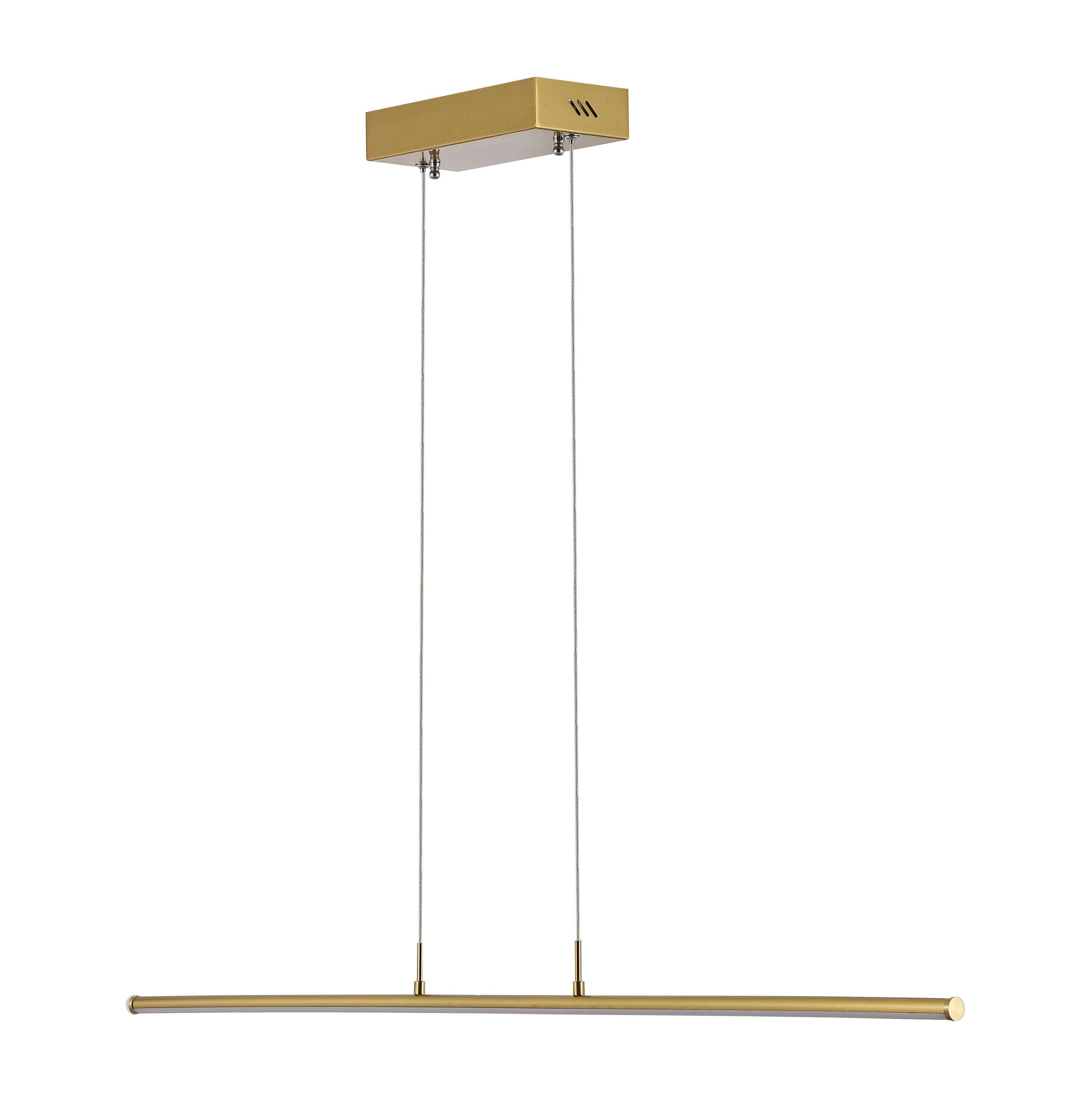 JONATHAN Y JYL7023C Conley 39.5" Adjustable Integrated LED Metal Linear Pendant, Brass Gold for Kitchen, Dining Room, Living Room