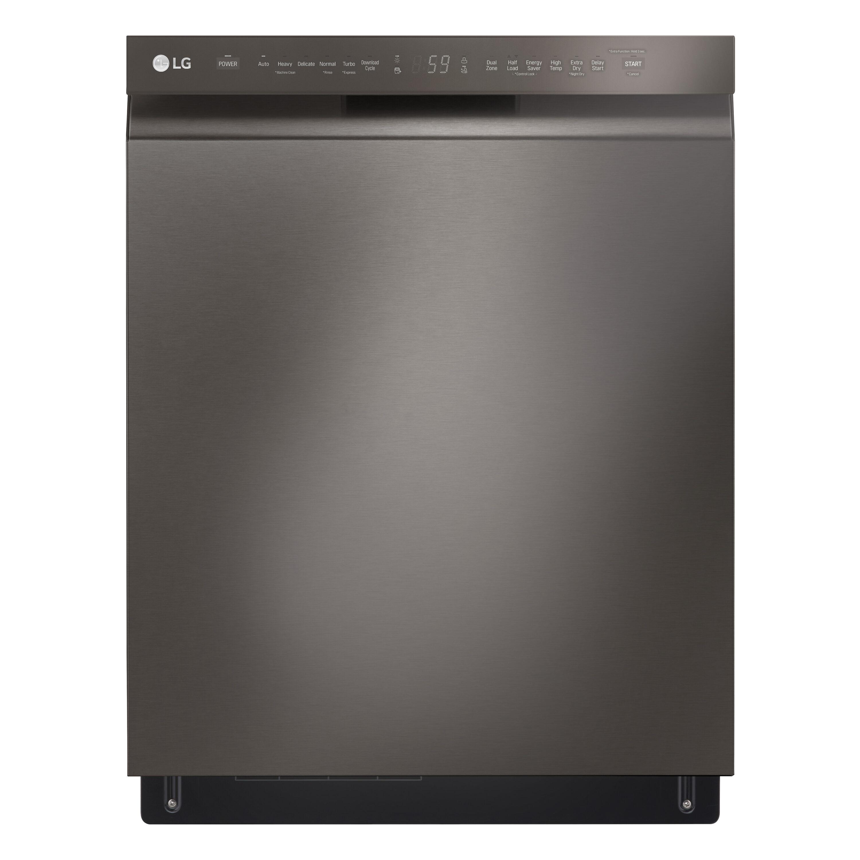 LG 24 in. PrintProof Stainless Steel Front Control Dishwasher with QuadWash, 3rd Rack & Dynamic Dry, 48 dBA