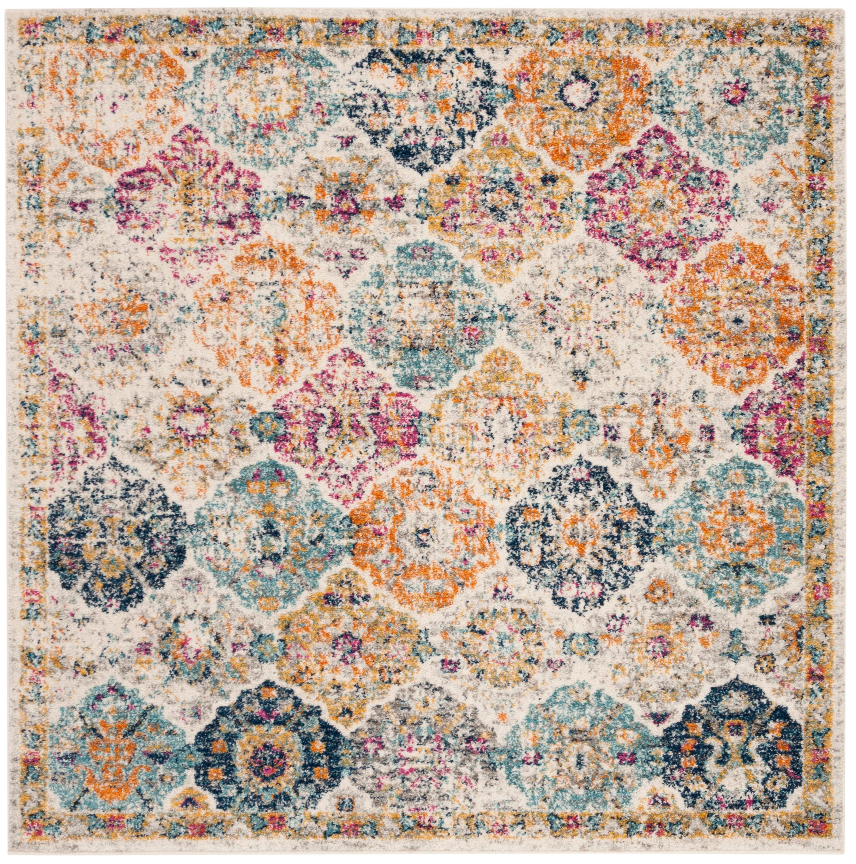 Madison MAD611 Power Loomed Indoor Accent Rug - Cream/Multi - 3'x3' - Safavieh