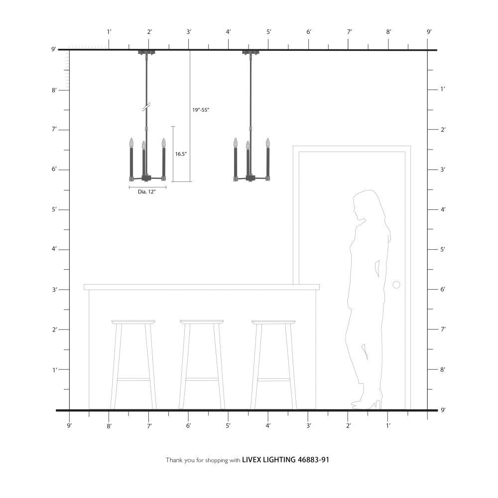 Livex Lighting Karlstad 3 - Light Chandelier in  Brushed Nickel