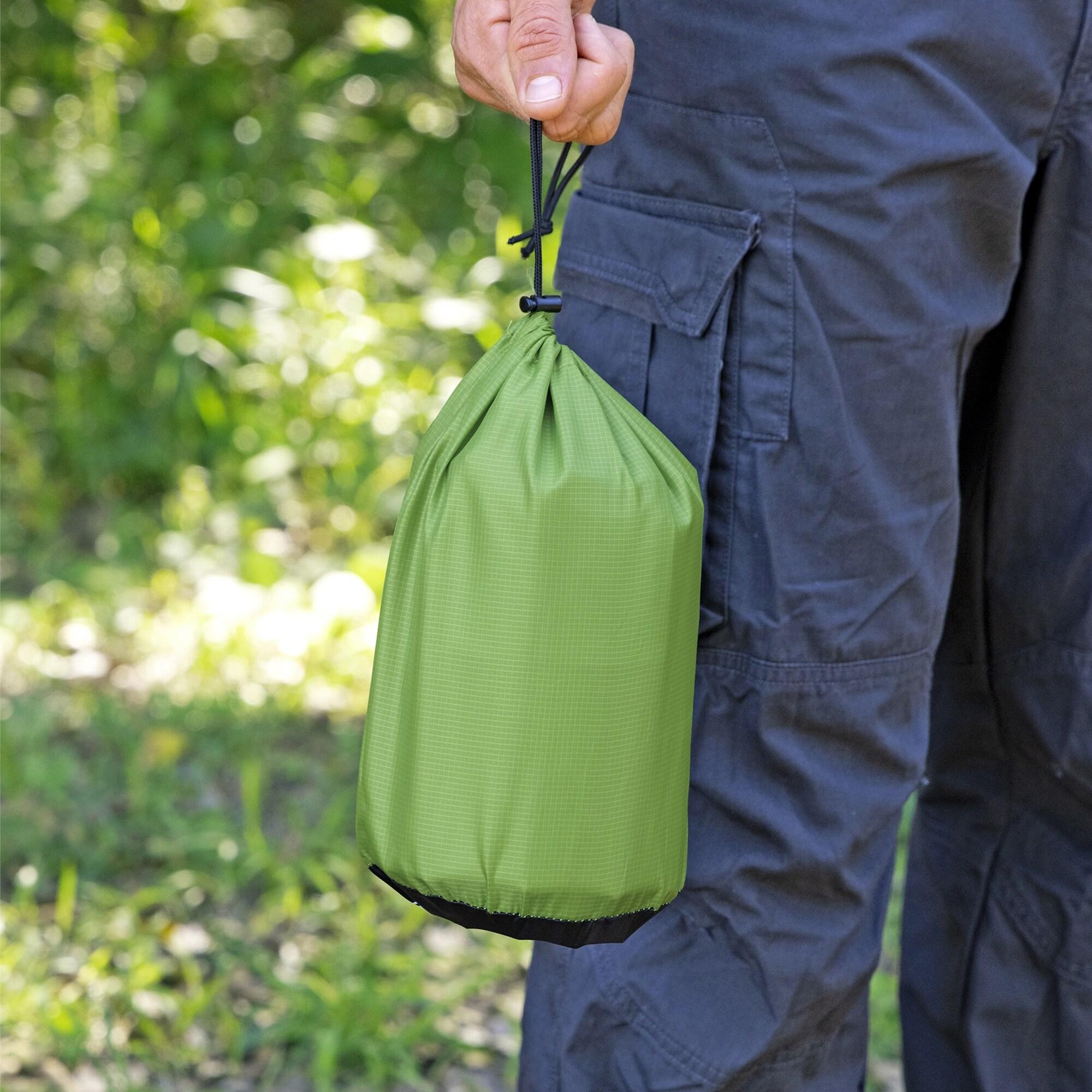 Bestway WanderLite 74 Inch by 23 Inch Regular Rectangular Nylon Fabric Outdoor Sleeping Air Pad with Repair Patch and Storage Bag, Green