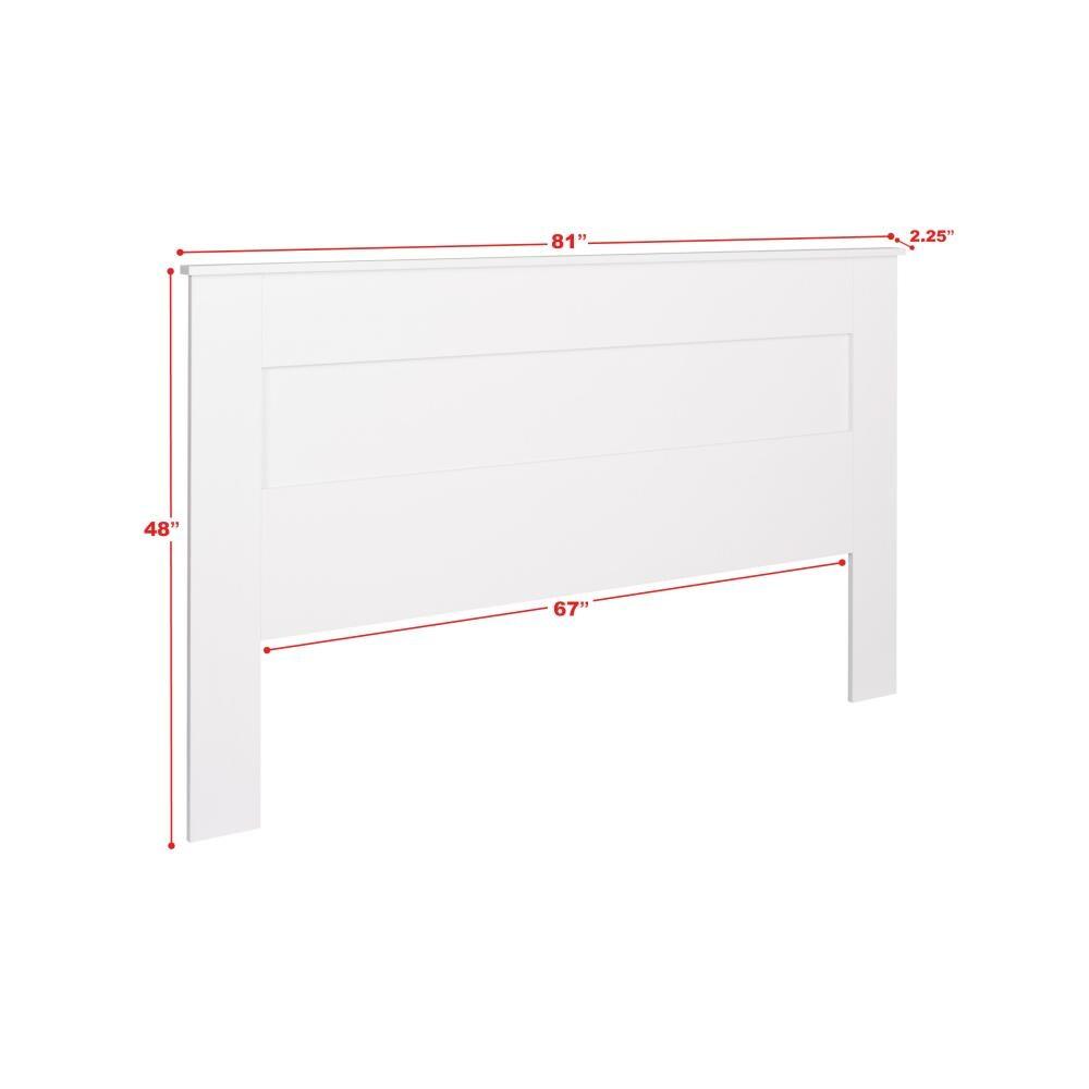 Prepac King Flat Panel Headboard White : 5-Year Warranty, MDF Construction, Spot Clean, King Size