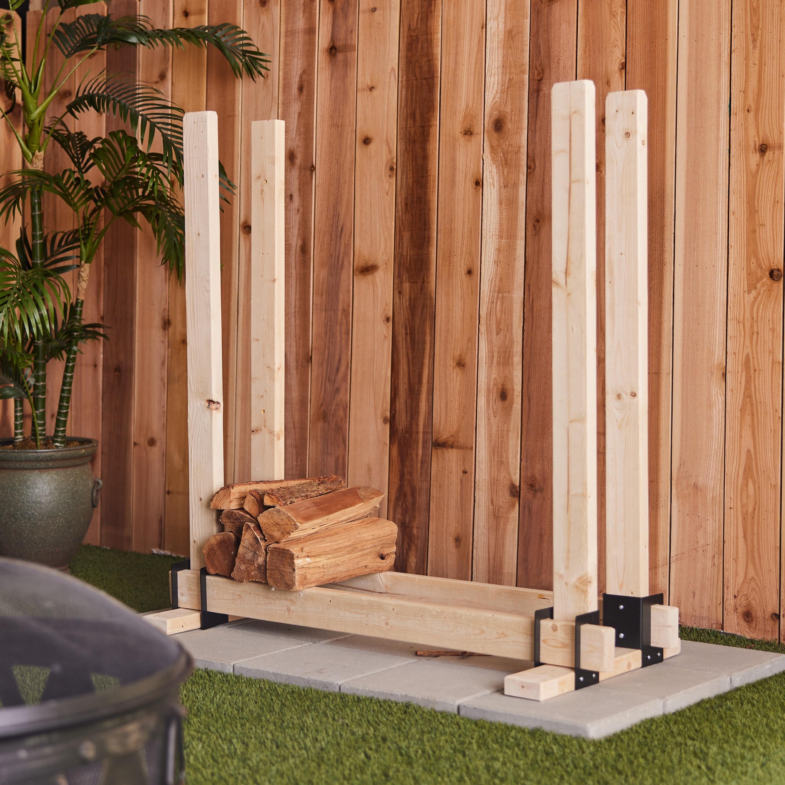 Panacea Black Powder Coated Steel Log Rack Bracket