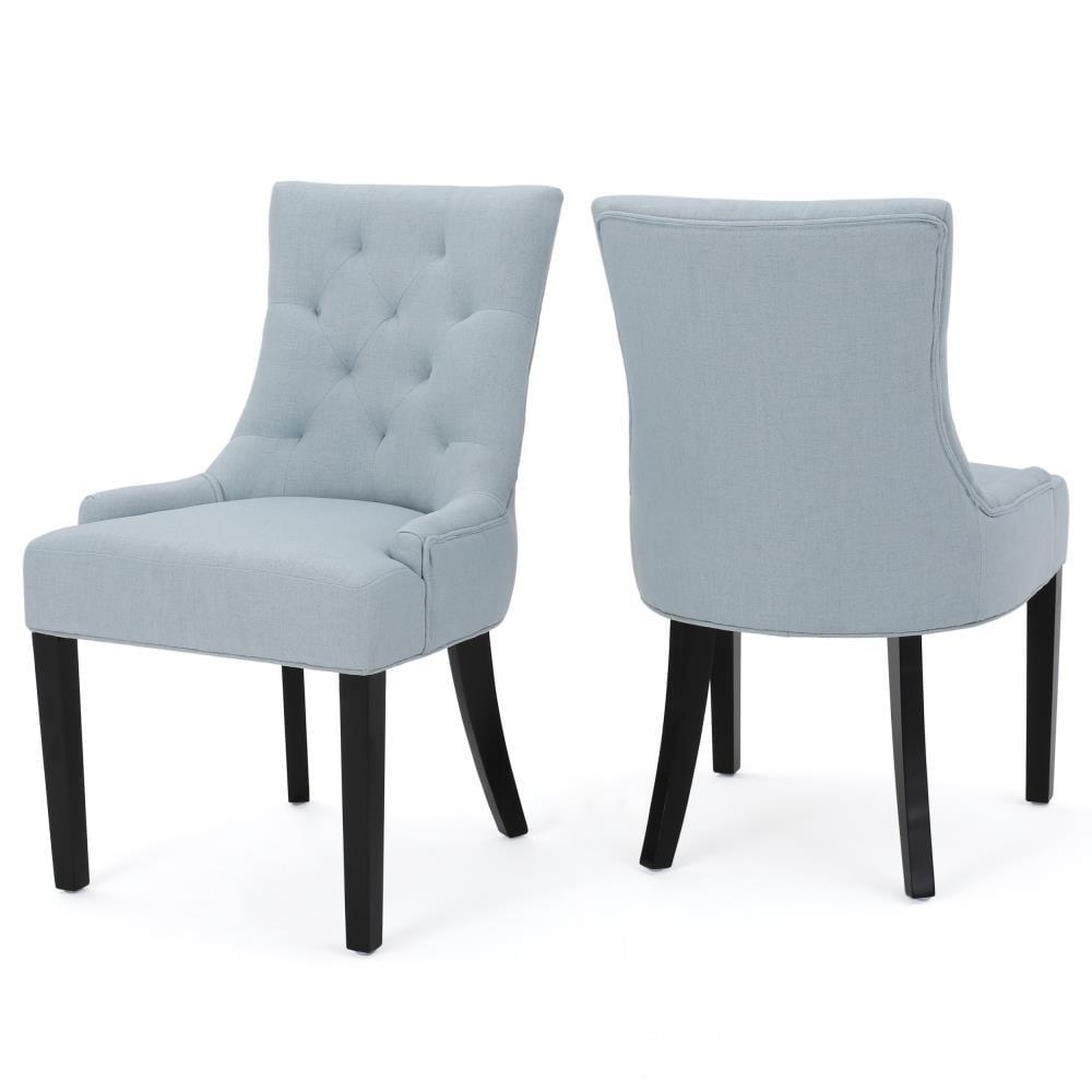 Christopher Knight Home Maggie Contemporary Tufted Armless Dining Chairs (Set of 2), Light Sky/Fabric