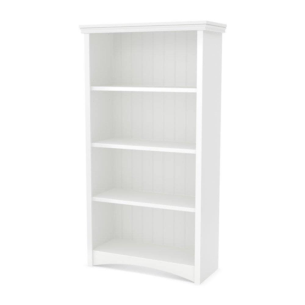 57.75" Gascony 4 Shelf Bookcase White - South Shore: Laminated, Adjustable, Anti-Tip