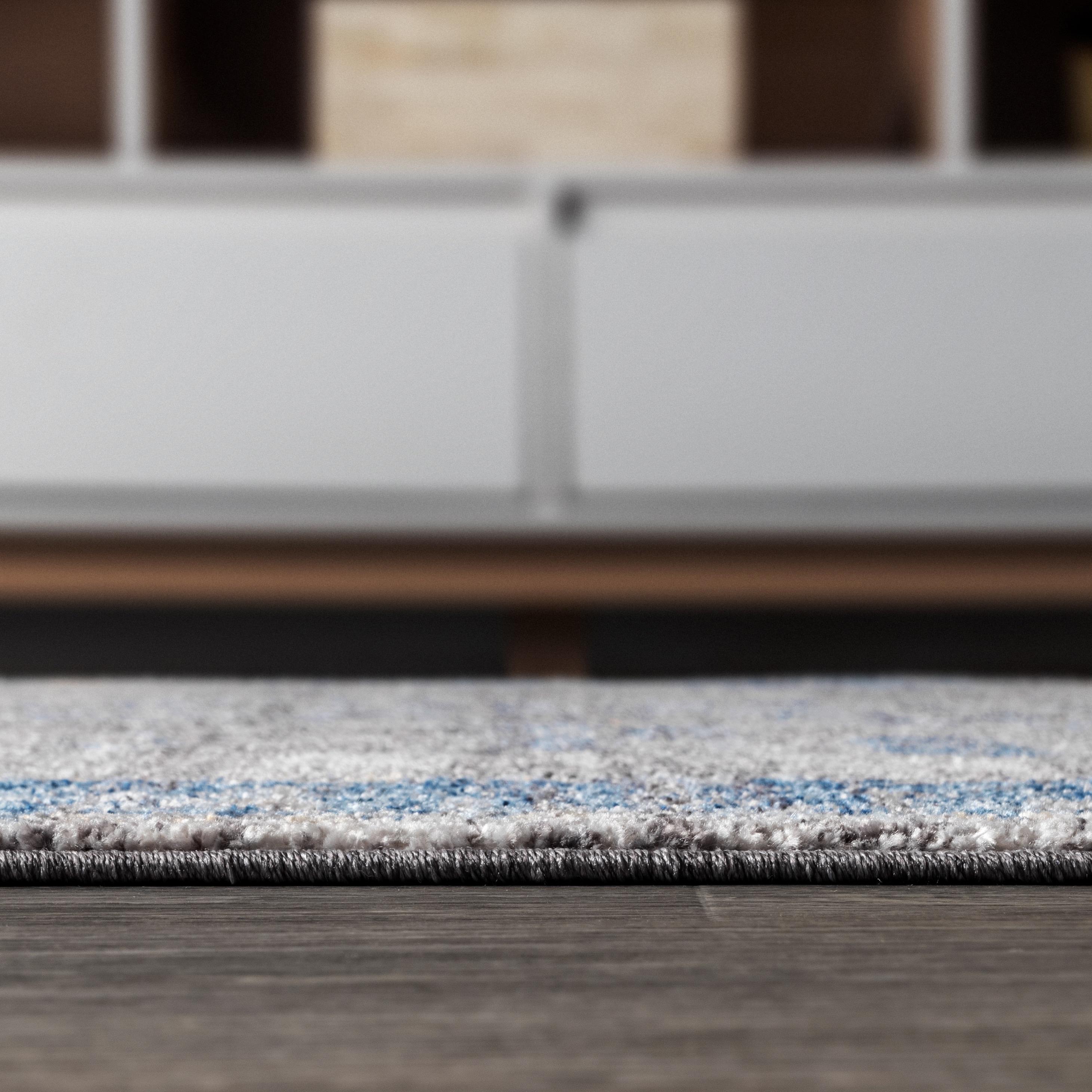 8'x10' Anatolia Vintage Medallion Area Rug, Peacock Blue/Gray - JONATHAN Y