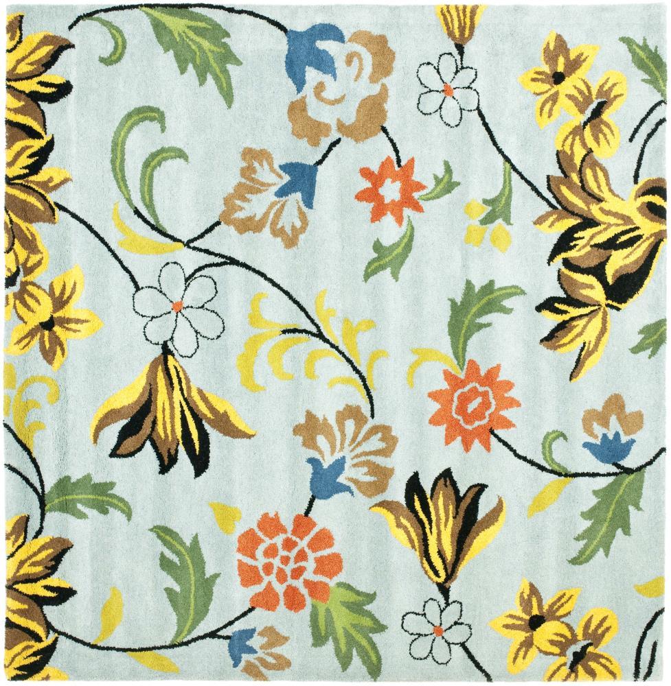 Soho SOH736 Hand Tufted Square Contemporary Area Rug - Blue - 6' X 6' Square - Safavieh.