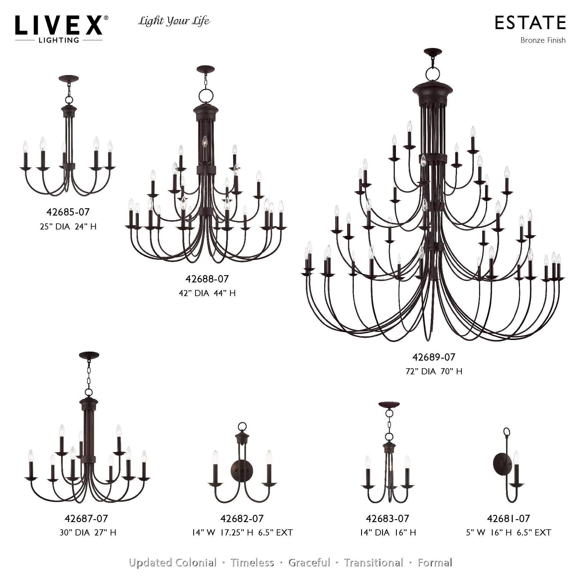 Livex Lighting Estate 21 - Light Chandelier in  Bronze