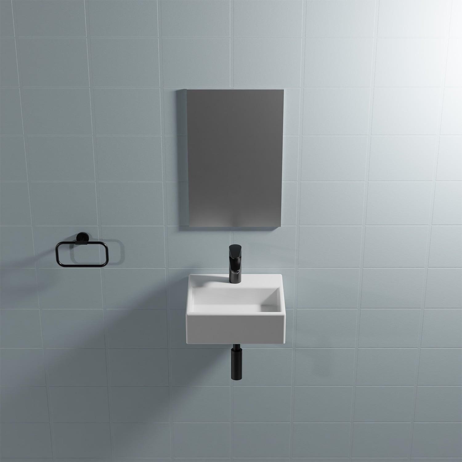 WS Bath Collections Quattro 11.2'' Ceramic Rectangular Bathroom Sink