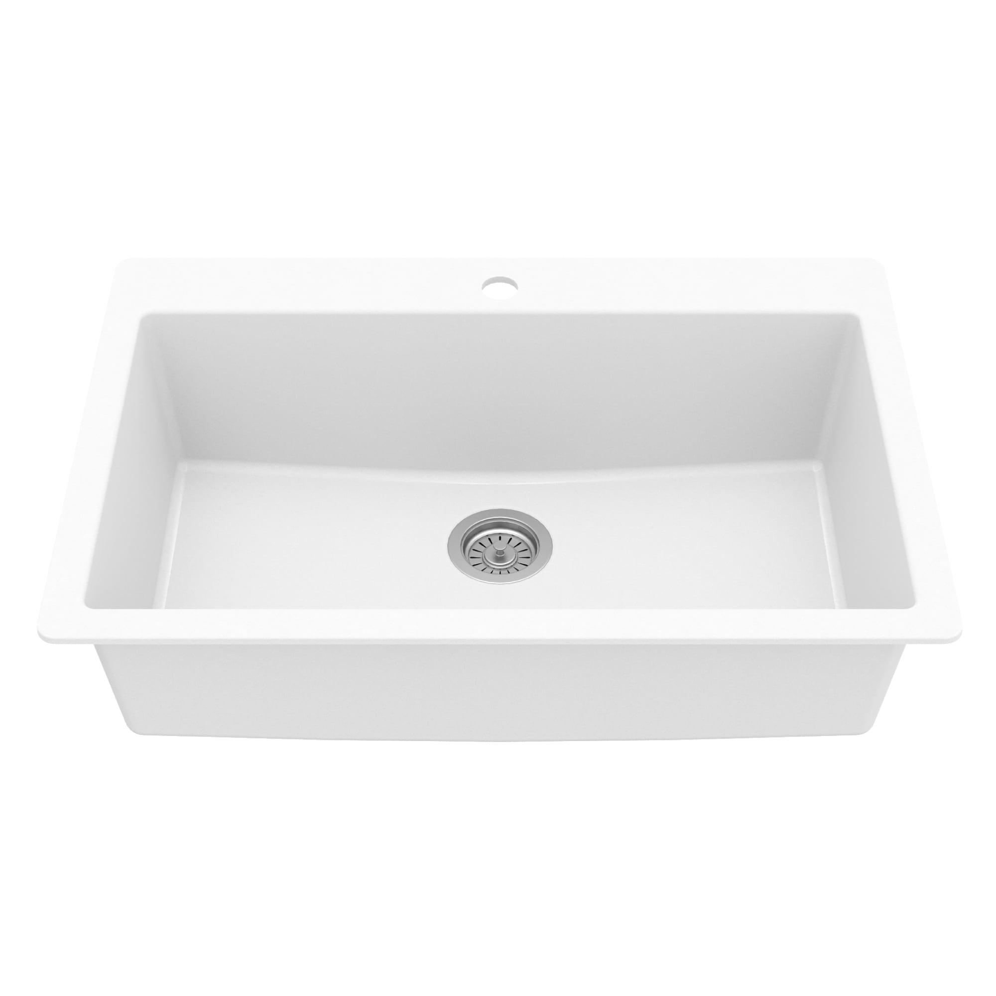 Karran Quartz 33'' X 22'' Large Single Bowl Drop-in Kitchen Sink