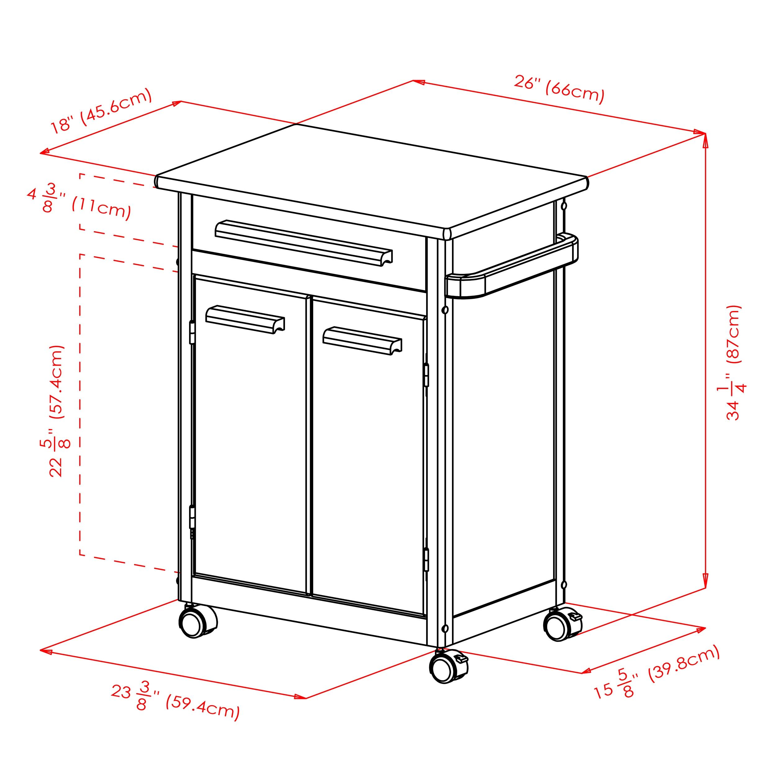 Hackett 34.3'' H x 26.9'' W Utility Cart with Wheels