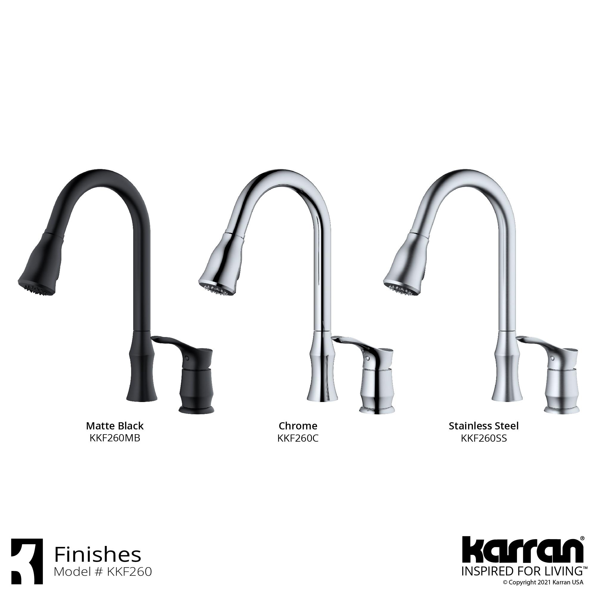 Karran Hillwood Single Handle Pull Down Sprayer Kitchen Faucet