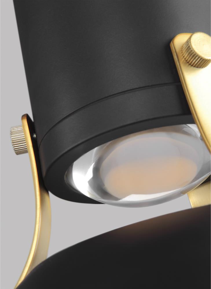 Generation Lighting Brynne 1 -Light Matte Black Modern/contemporary Bowl Integrated LED Large Hanging Pendant light
