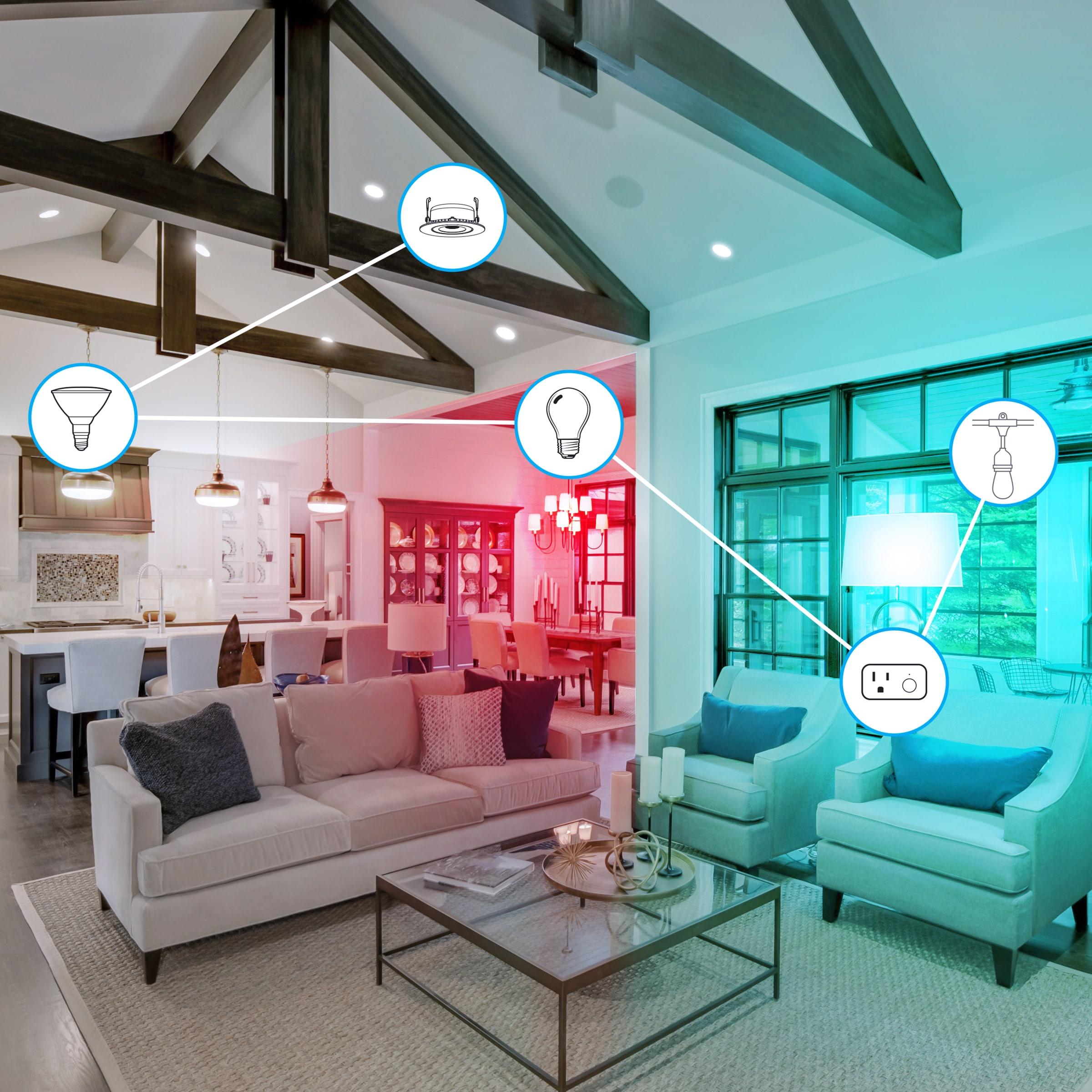 Feit Electric Smart LED Bulb 65W Equivalent Full Color/Tunable White, BR30, Med E26 Base, Dimmable