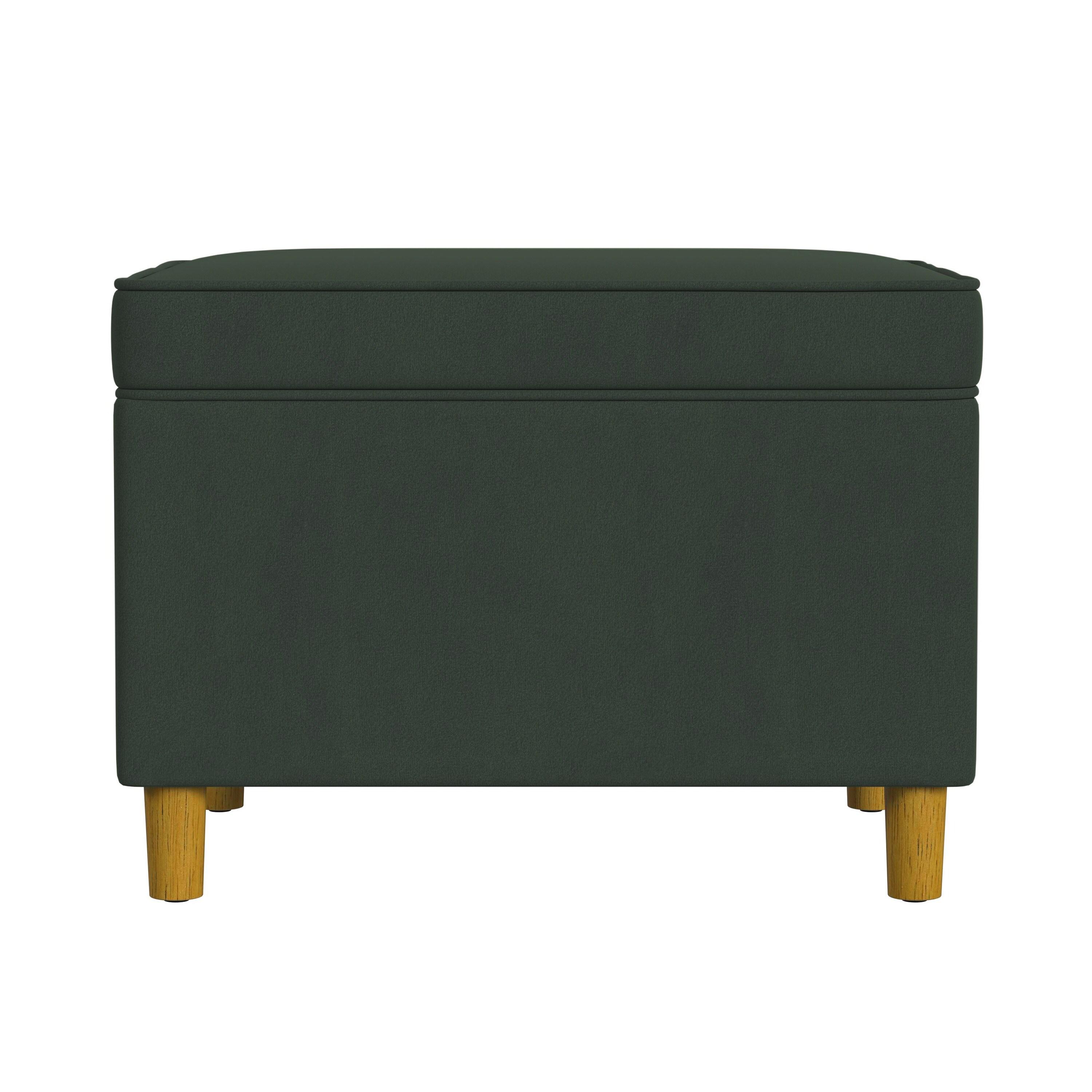 Tufted Velvet Ottoman - Silver - HomePop: Upholstered Footstool, Metal Legs, Polyester Fabric
