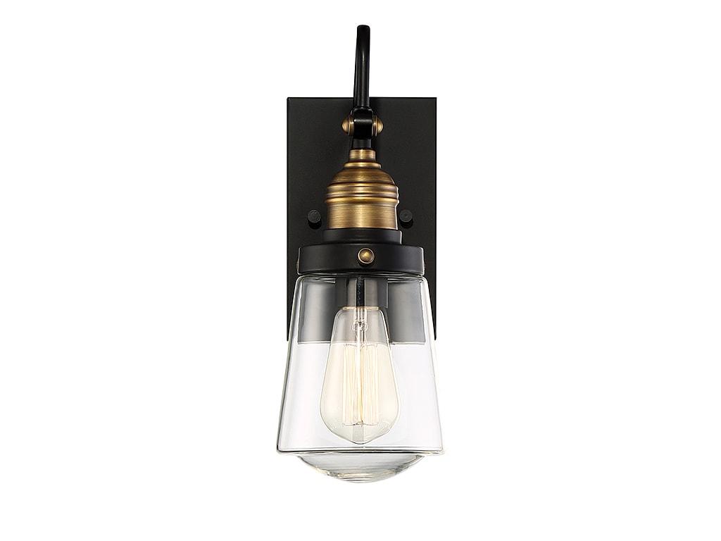 Savoy House Exterior Collections 1 - Light Wall Light in  Vintage Black/Warm Brass