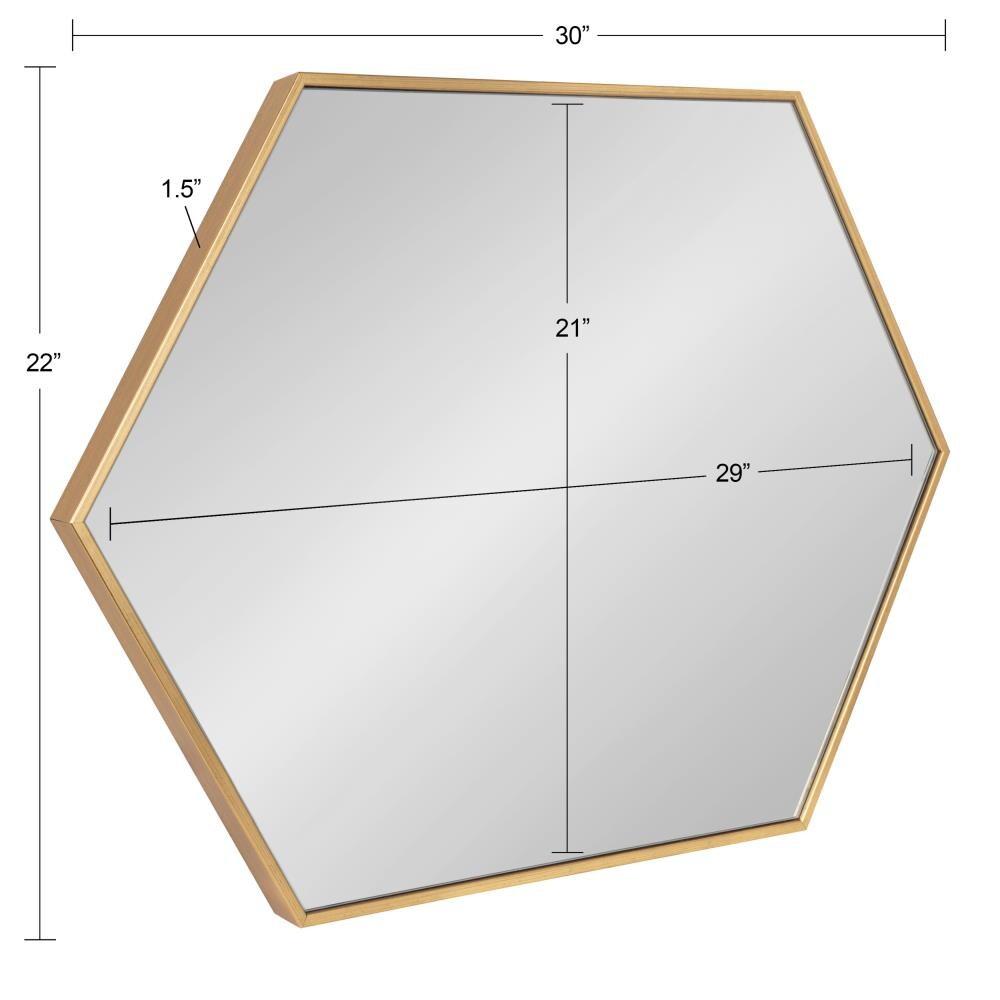 22" x 31" Rhodes Hexagon Wall Mirror Gold - Kate & Laurel All Things Decor