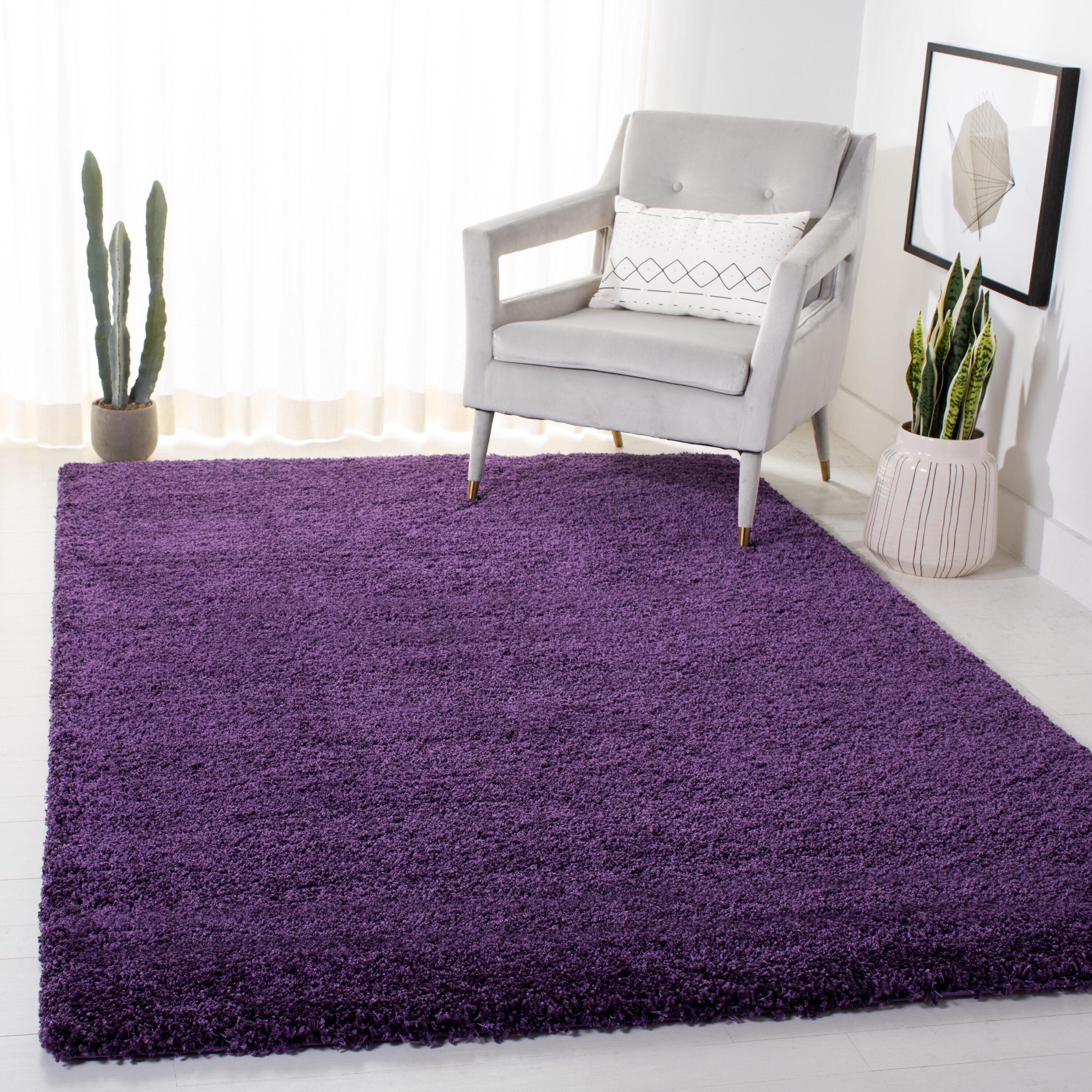 Milan Shag SG180 Power Loomed Indoor Area Rug - Purple - 7'x7' - Safavieh
