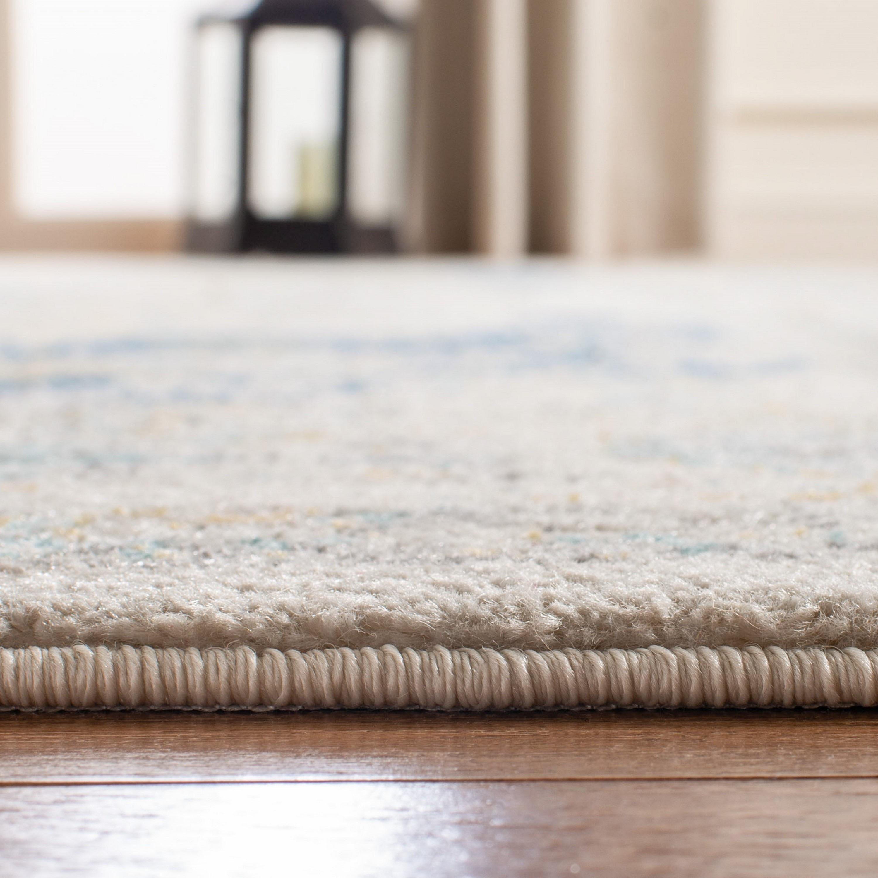 Evoke EVK220 Power Loomed Area Rug - Ivory/Blue - 5'3"x5'3" - Safavieh.