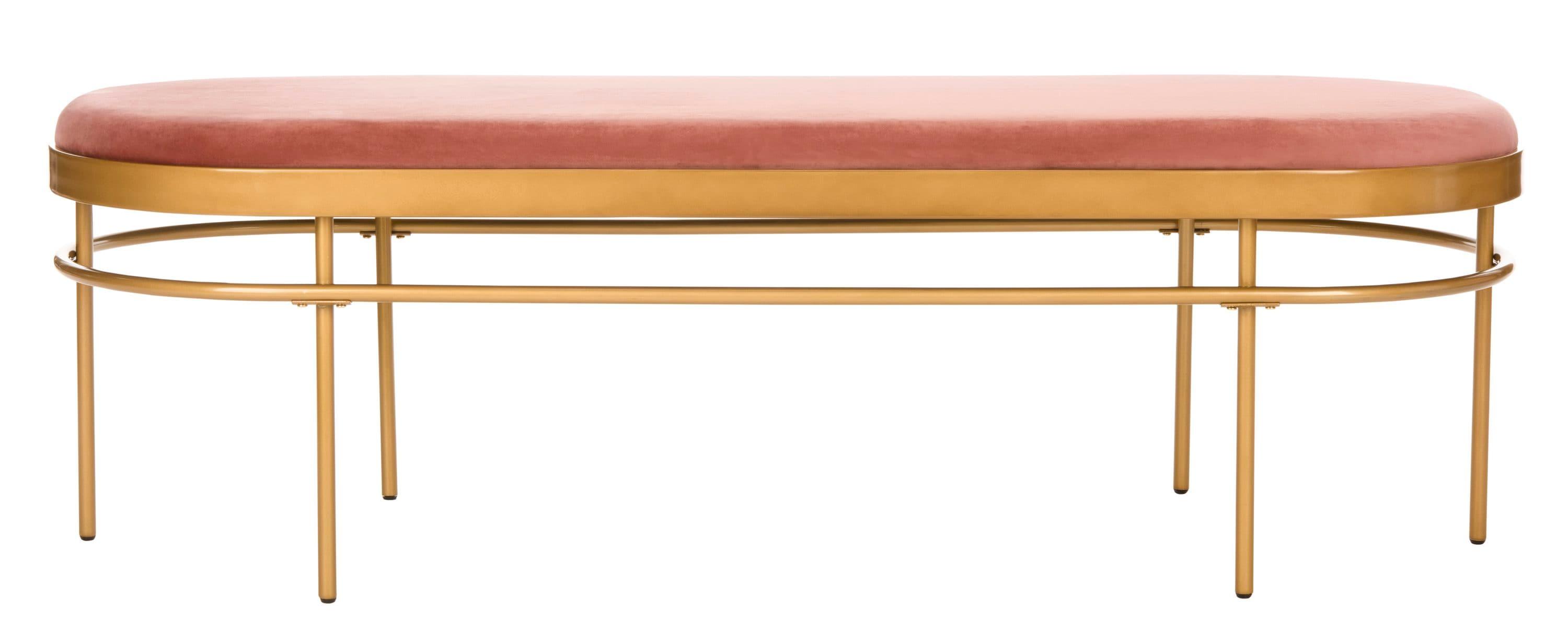 Sylva Oval Bench - BCH6202 - Dusty Rose/Gold - Safavieh