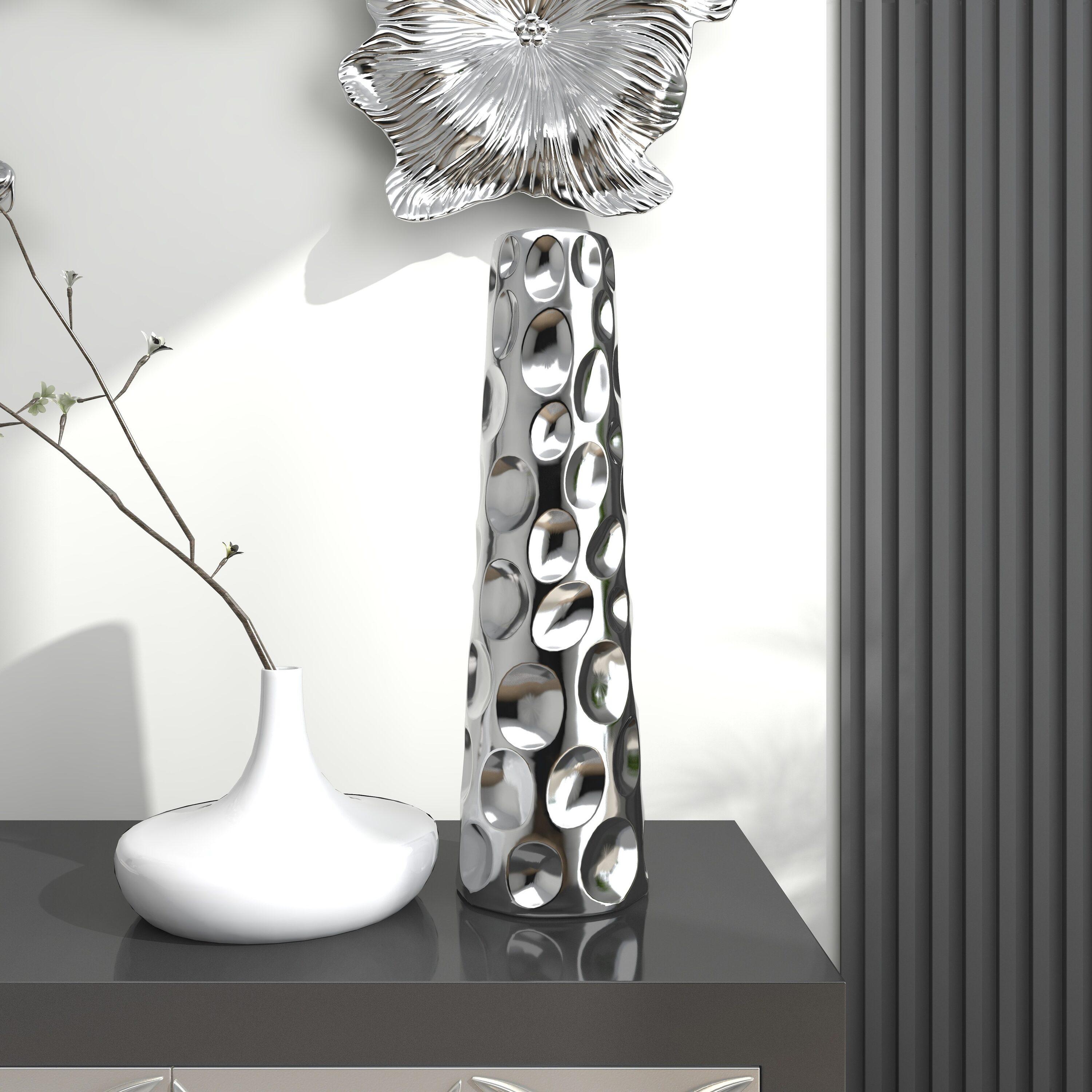 Meltham Ceramic Cone Decorative Vase with Concaved Bubble Texture