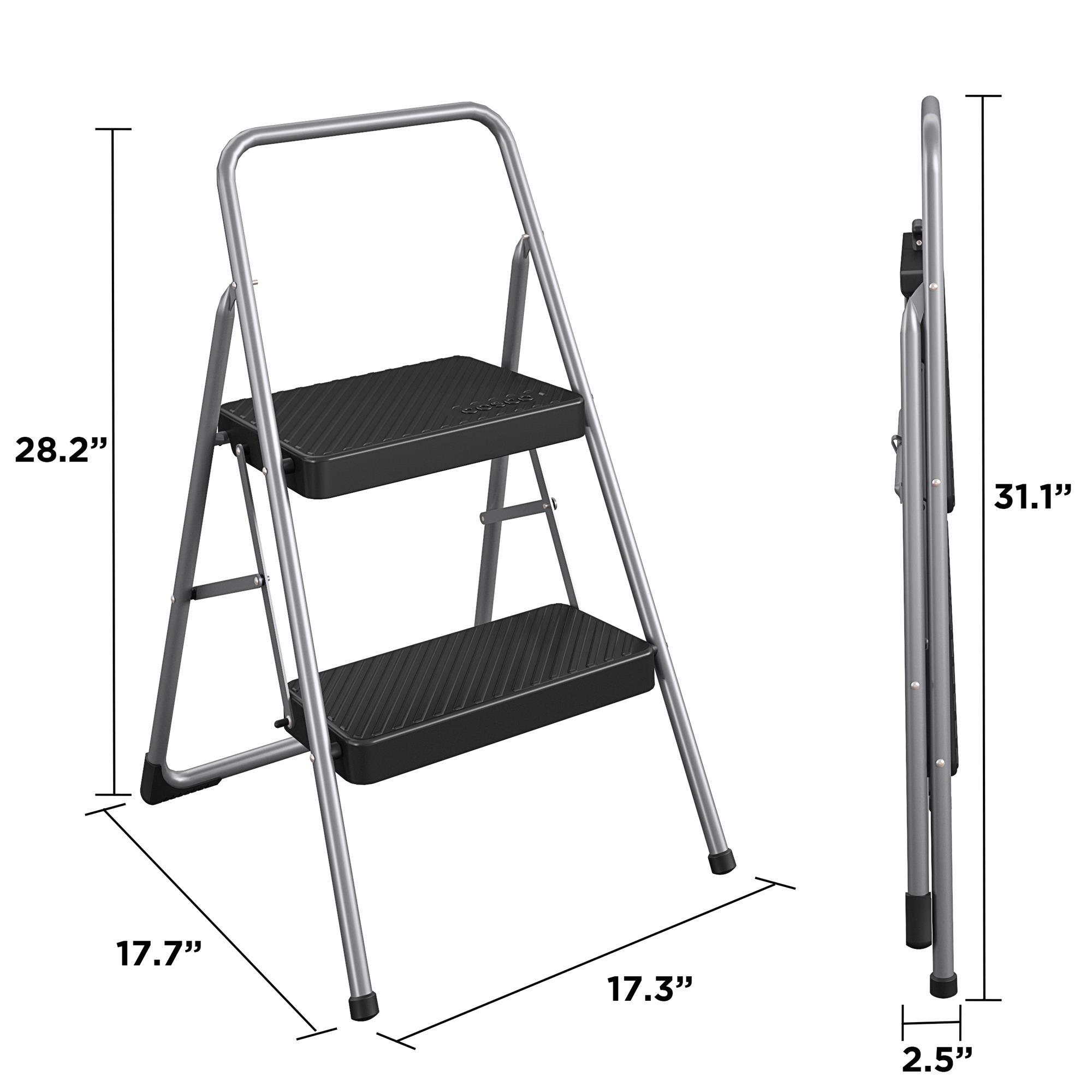 2-Step Steel Lightweight Folding Step Stool