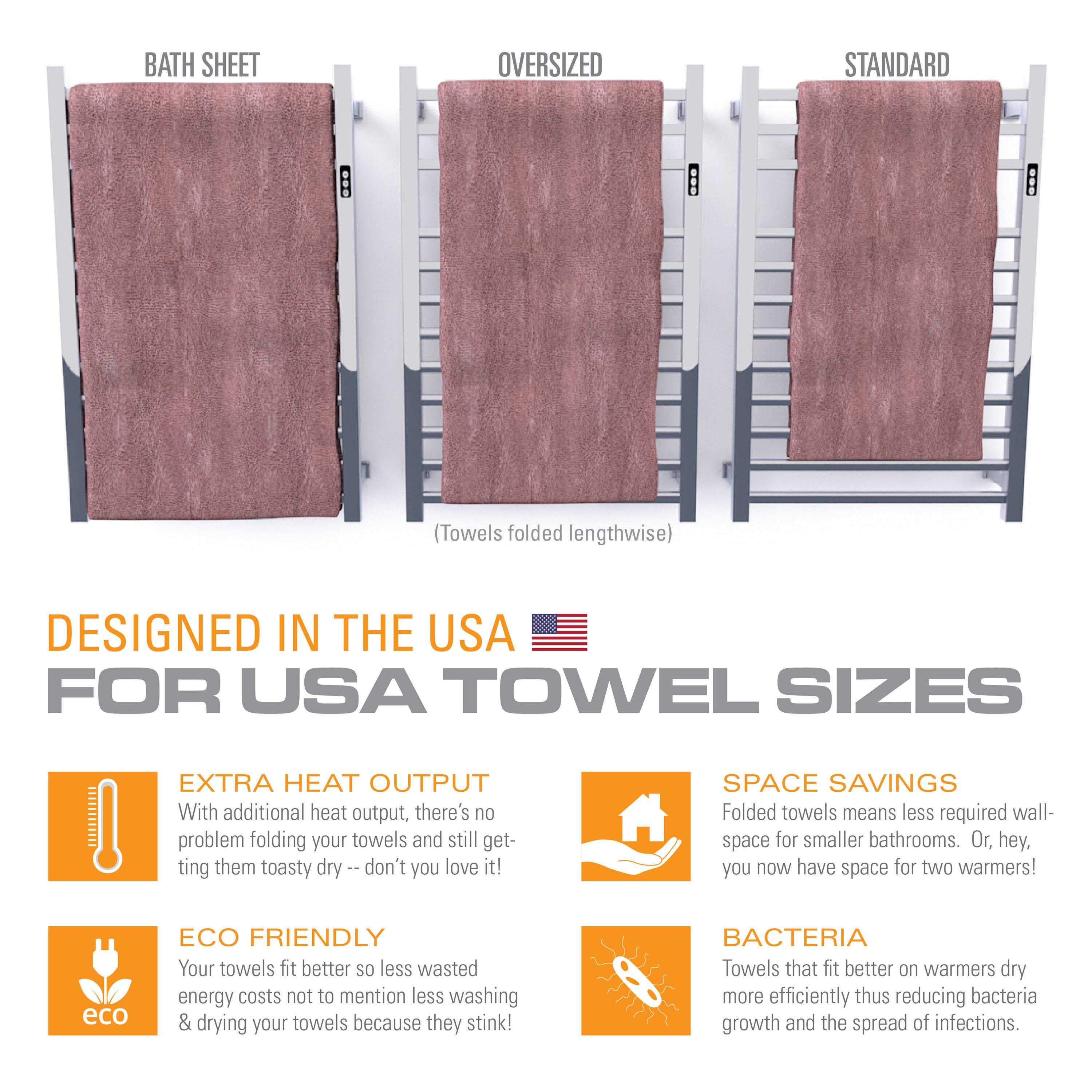 Brandon Basics Wall Mounted Electric Towel Warmer with Built-in Timer and Hardwired and Plug in Options, Stainless Steel - Polished