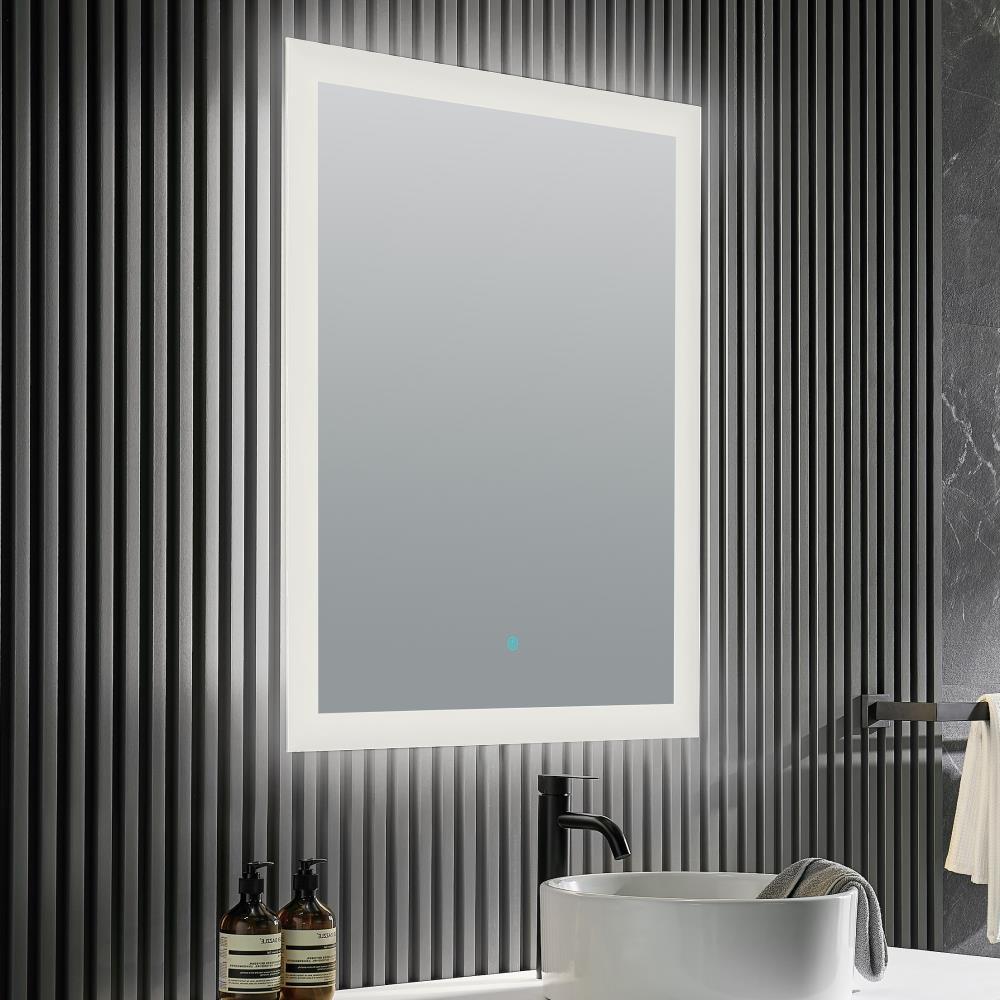 ANZZI Olympus Frameless LED Bathroom Mirror in Silver | 36 in. H x 24 in. W