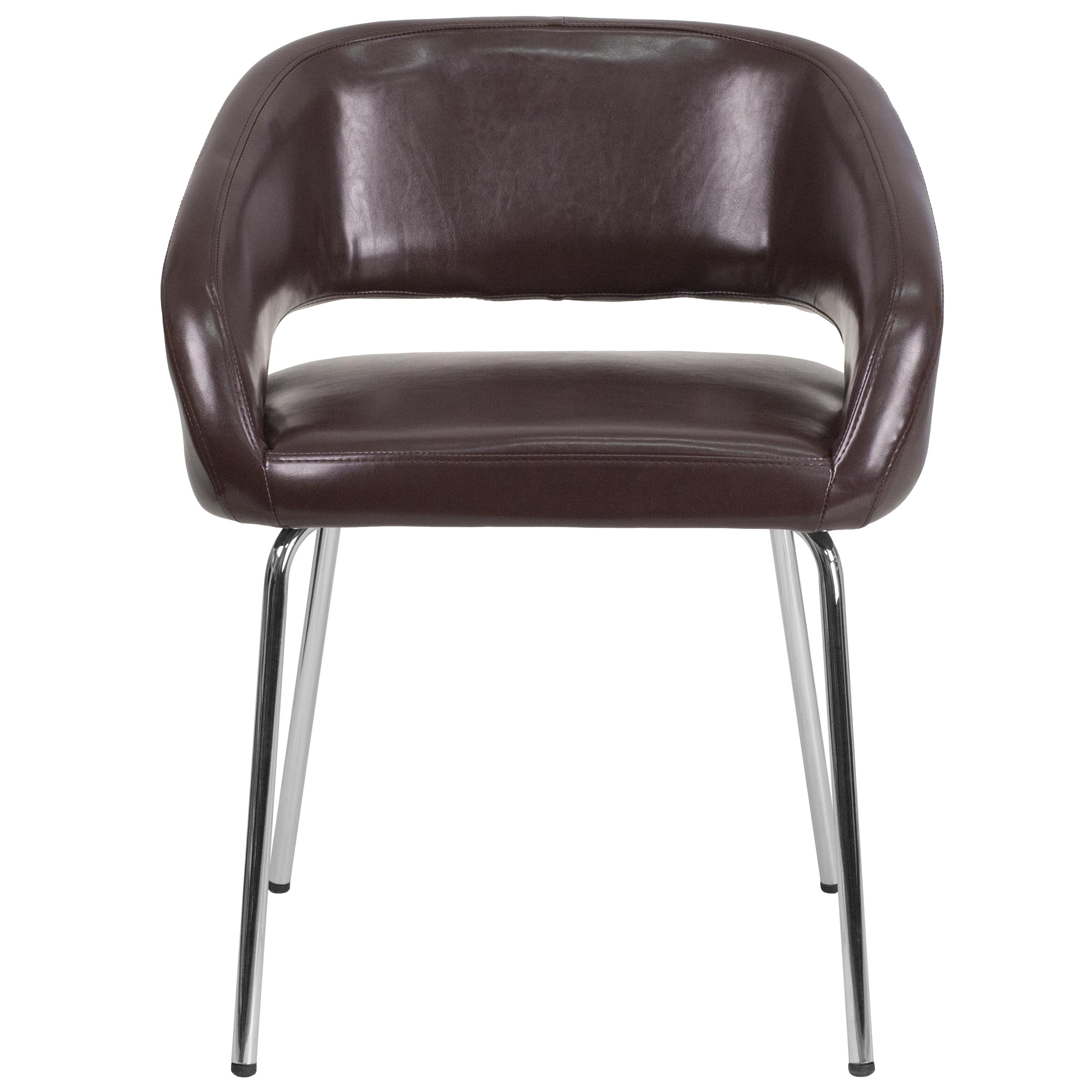 Flash Furniture Fusion Series Contemporary Brown LeatherSoft Side Reception Chair