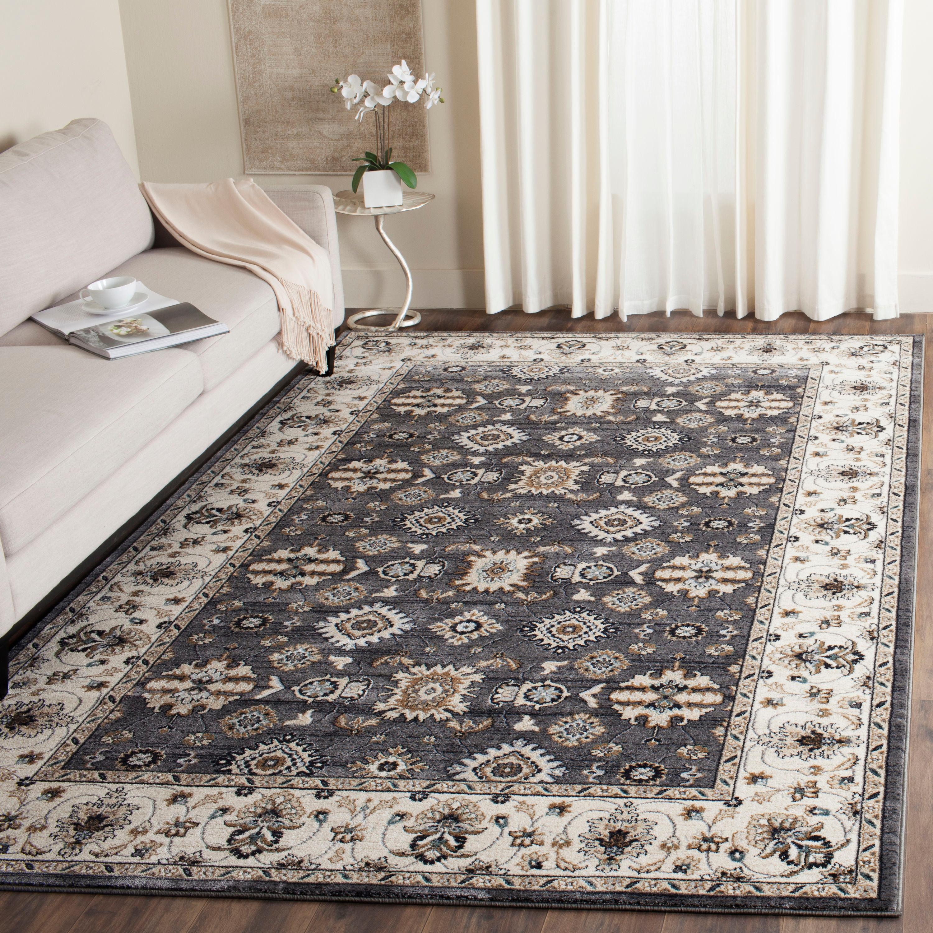 Lyndhurst LNH332 Power Loomed Area Rug - Grey/Cream - 5'3"x7'6" - Safavieh.