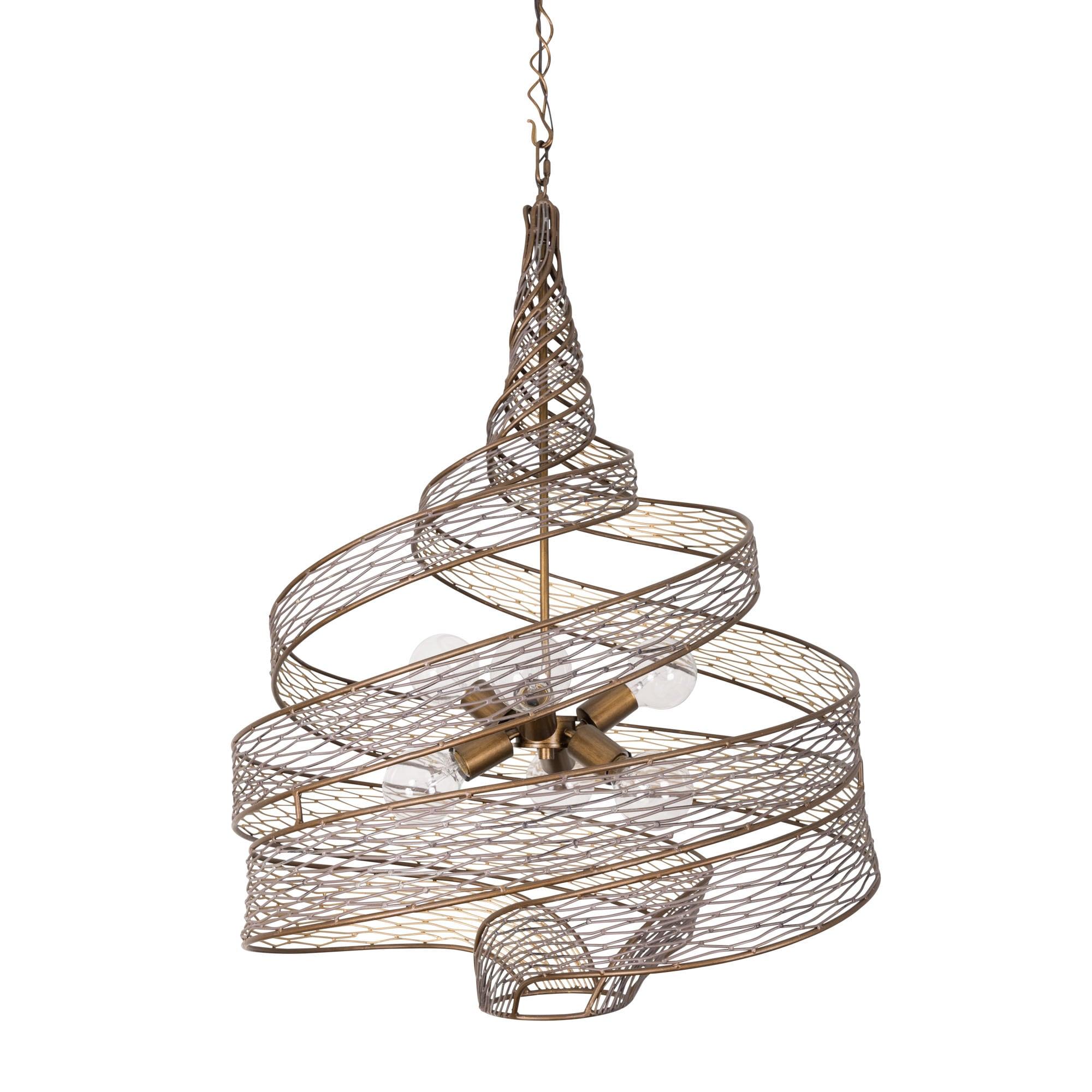 Hammered Ore Finish Hand-Forged Steel 6-Light Pendant