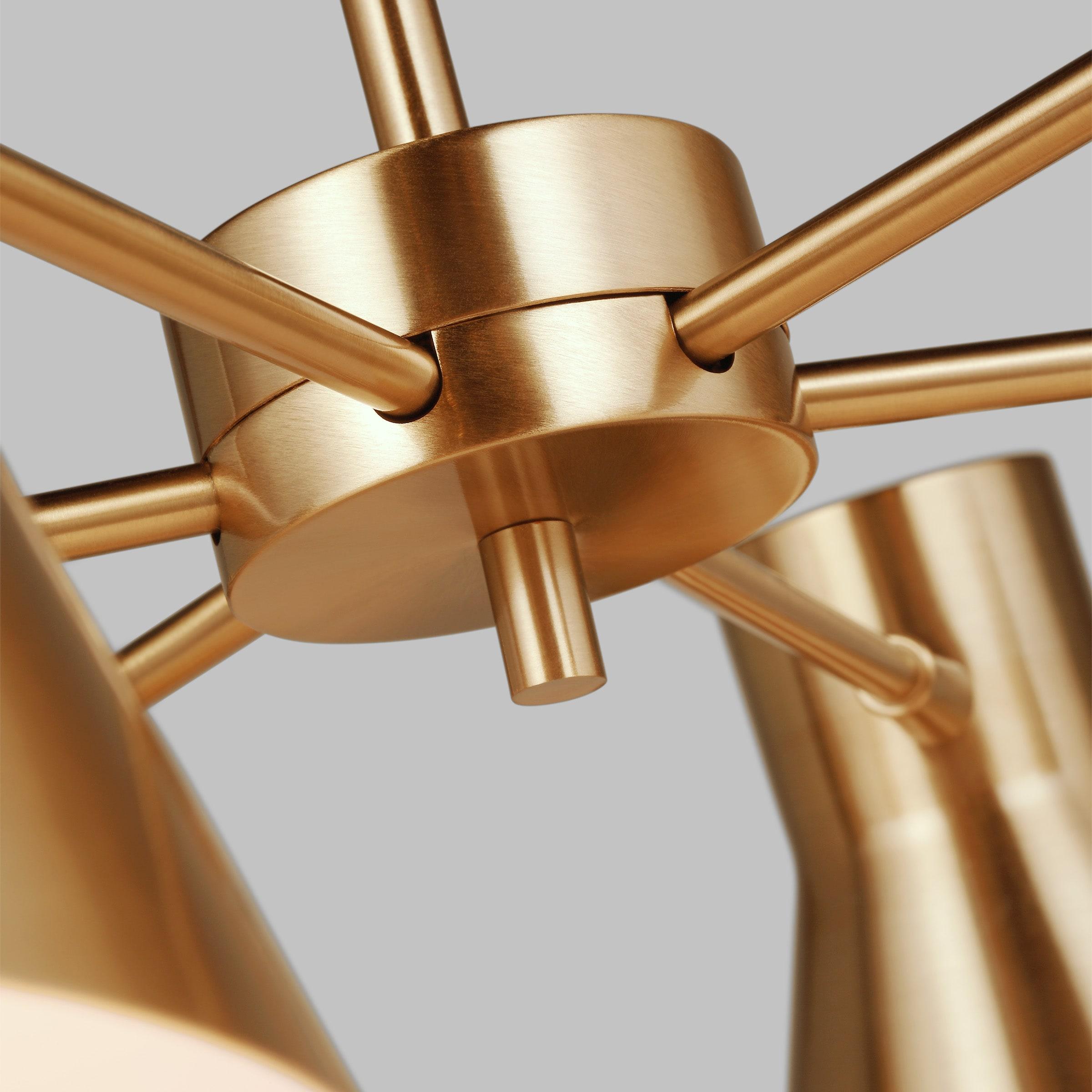 Generation Lighting Chet 6 -Light Satin Brass Modern/contemporary For Use in Dining Rooms, Foyers, Living Rooms Chandelier