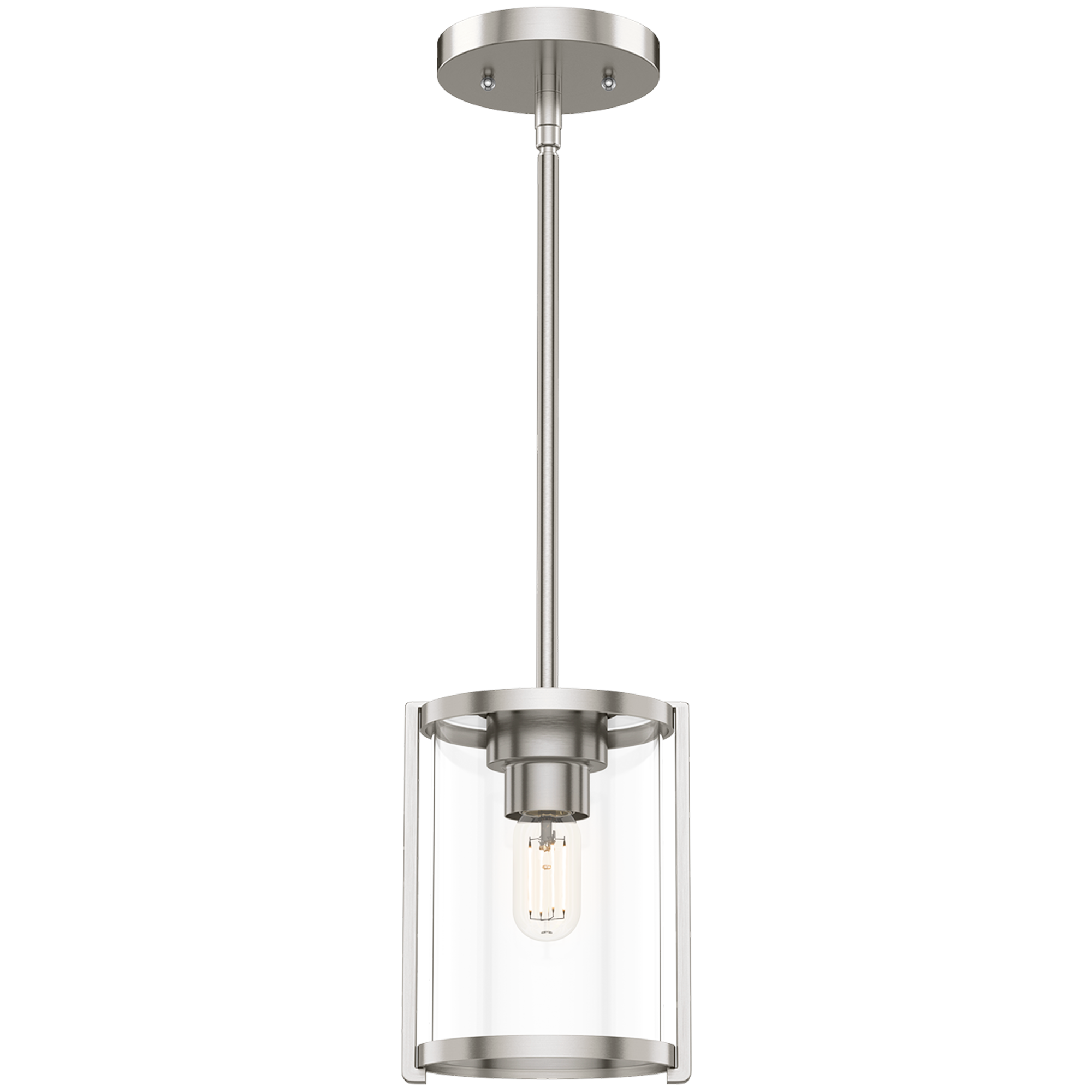 Astwood Clear Glass Mini Pendant Ceiling Light Fixture Silver - Hunter Fan: UL Listed, Adjustable Height