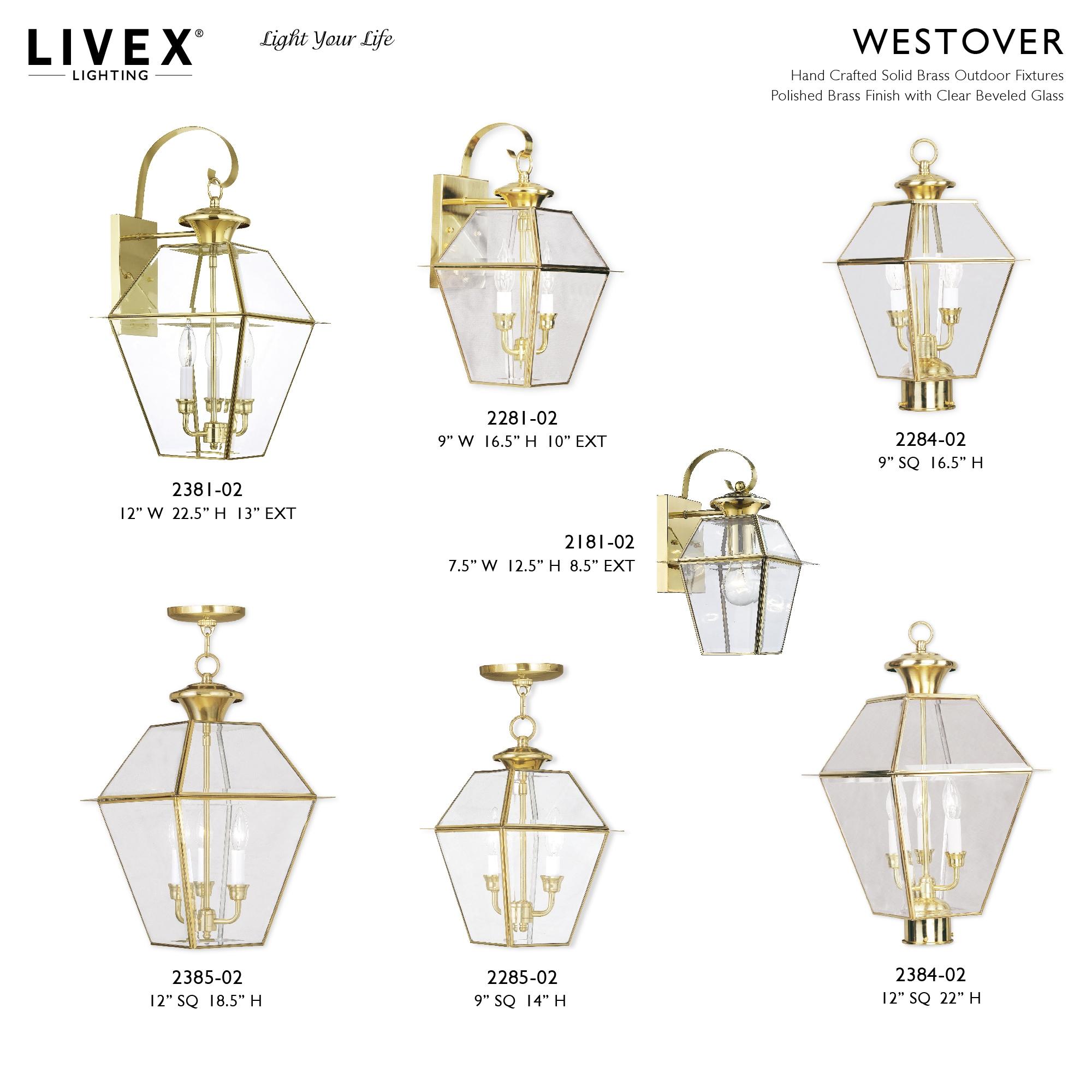 Livex Lighting Westover 3 - Light Wall Light in  Polished Brass