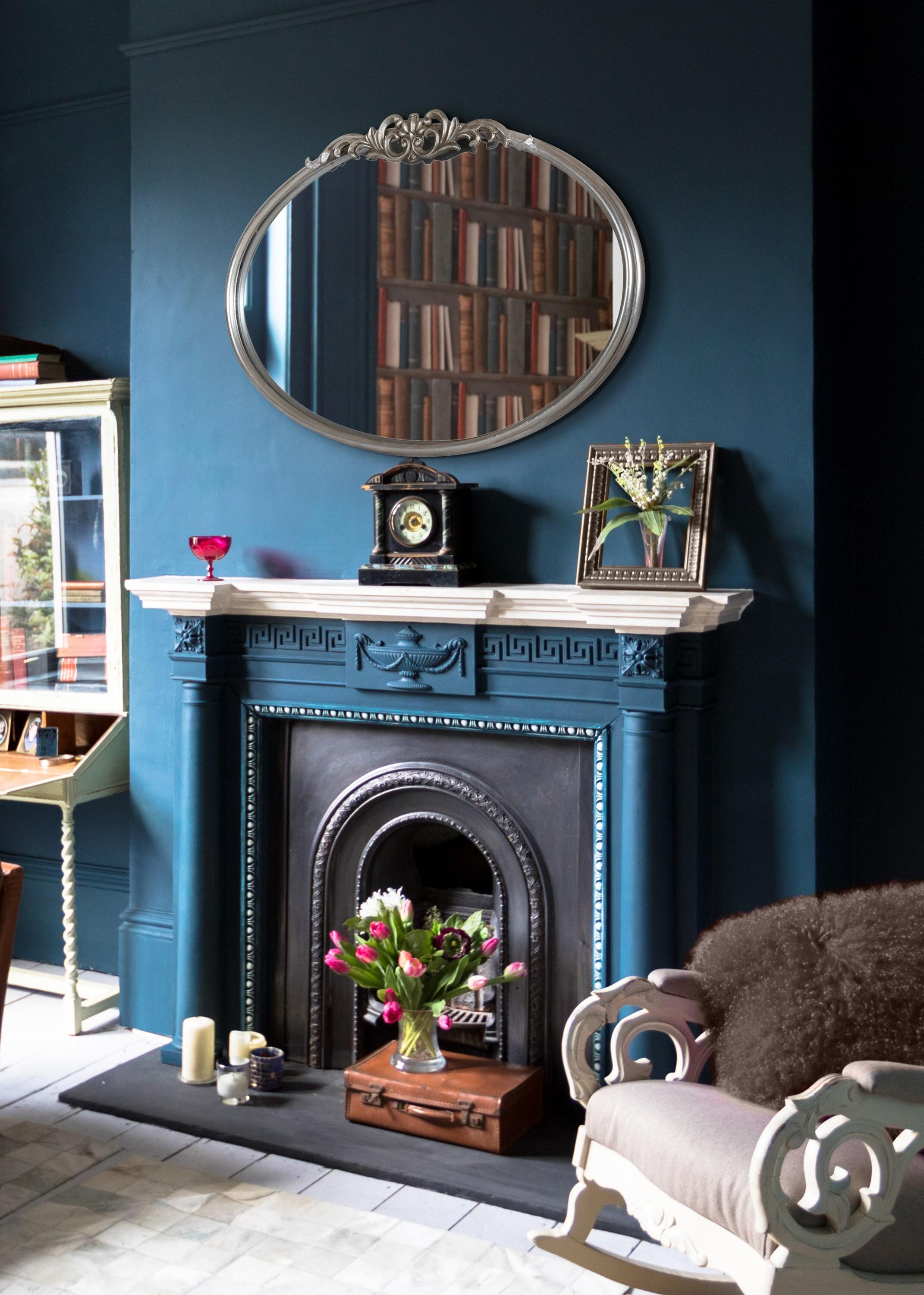 Kate & Laurel All Things Decor 27"x18.75" Arendahl Traditional Vertical Oval Wall Mirror Silver: No Assembly, Metal Frame, Wall Mount